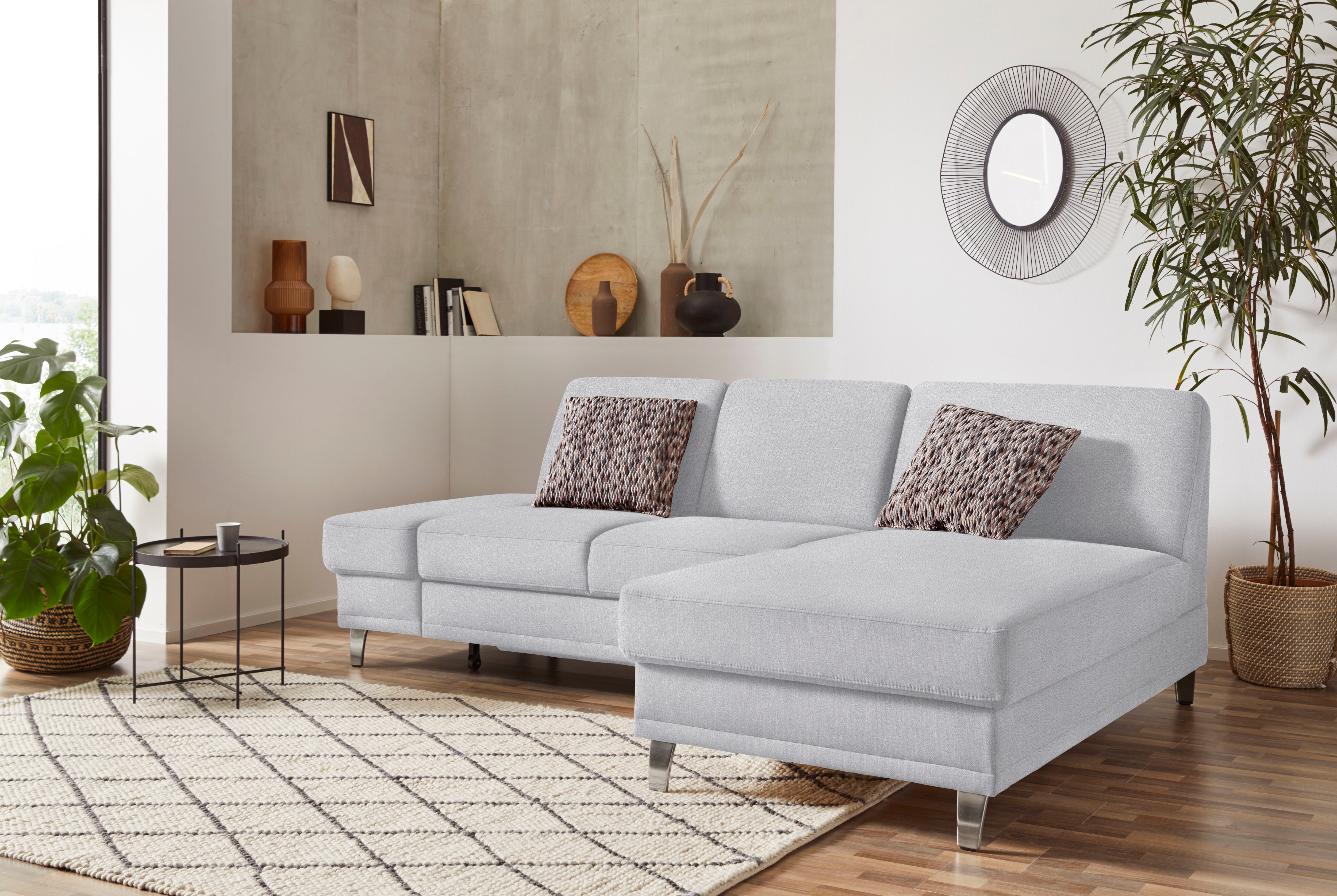 sit&more Ecksofa "Clio L-Form" wahlweise mit Bettfunktion oder Vorziehsitz und Bettkasten, Federkern