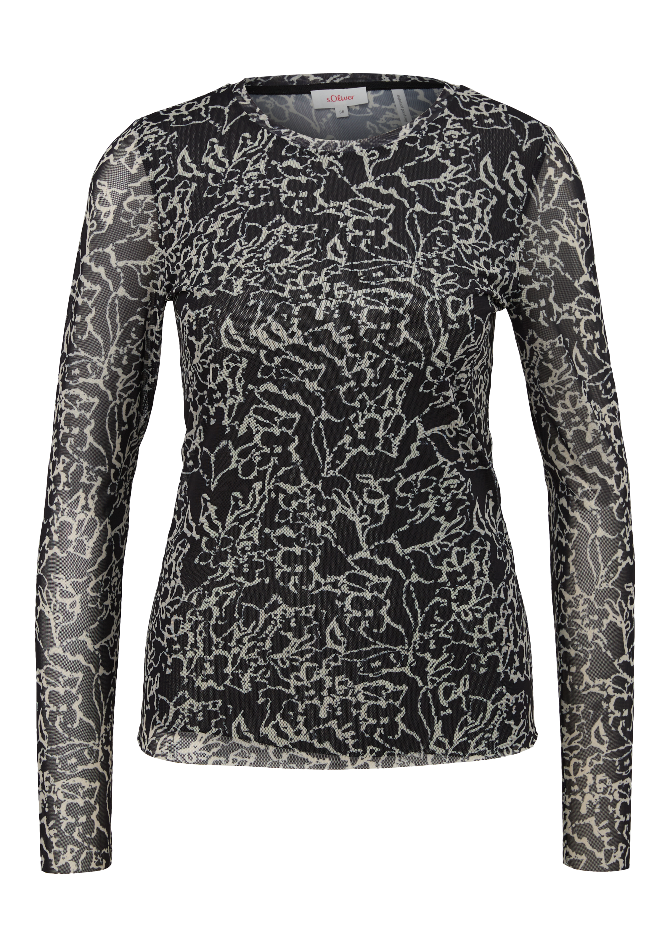s.Oliver Langarmshirt, mit kontrastfarbenen Muster bei Schweiz Jelmoli-Versand online shoppen