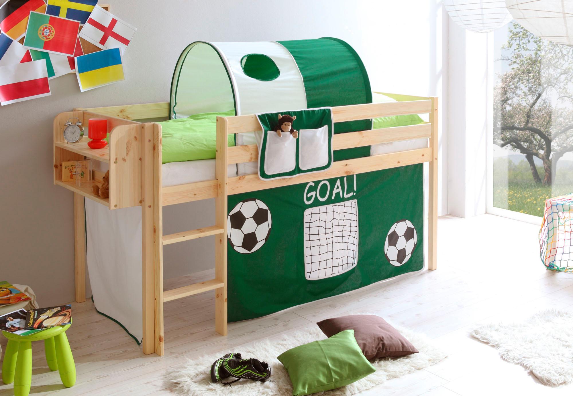 Ticaa Hochbett "Malte" mit Rollrost und in verschiedenen Ausführungen wahlweise mit Matratze