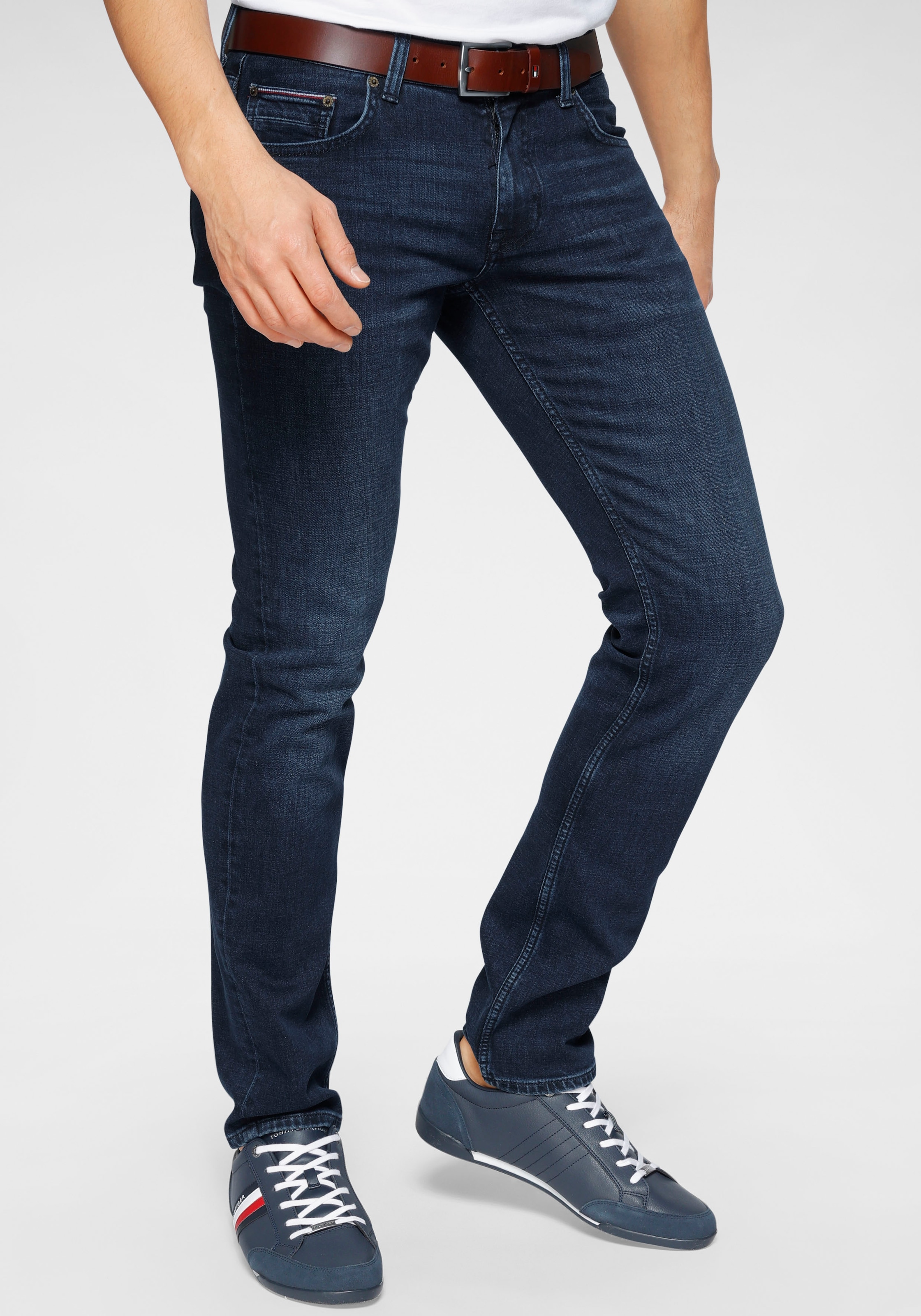 Tommy Hilfiger Straight-Jeans »Denton«, bestellen online | Stretch aus mit Jelmoli-Versand Baumwoll-Denim