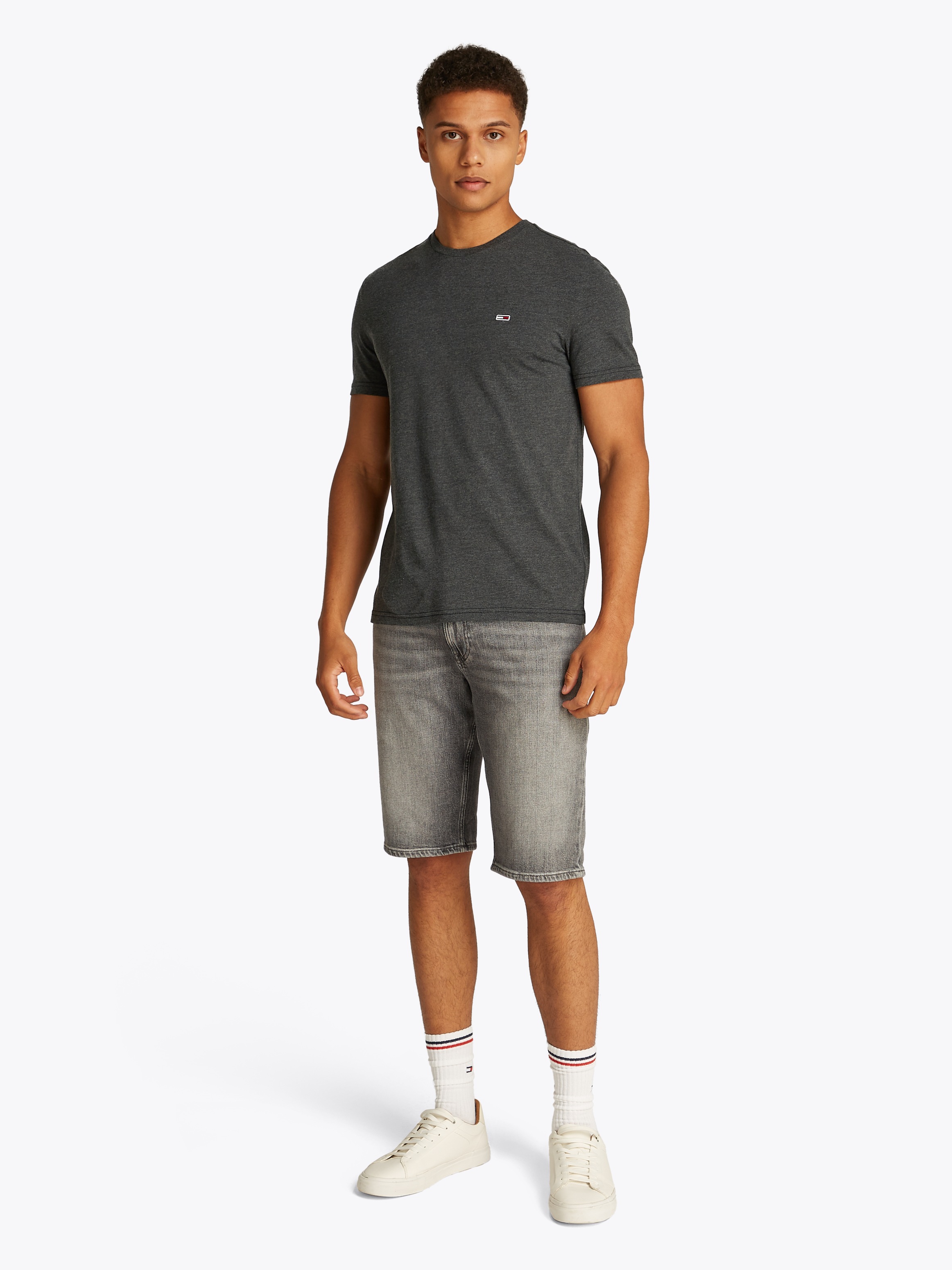 Tommy Jeans T-Shirt »TJM XSLIM JASPE HTR TEE EXT«, Mit Rundhalsausschnitt
