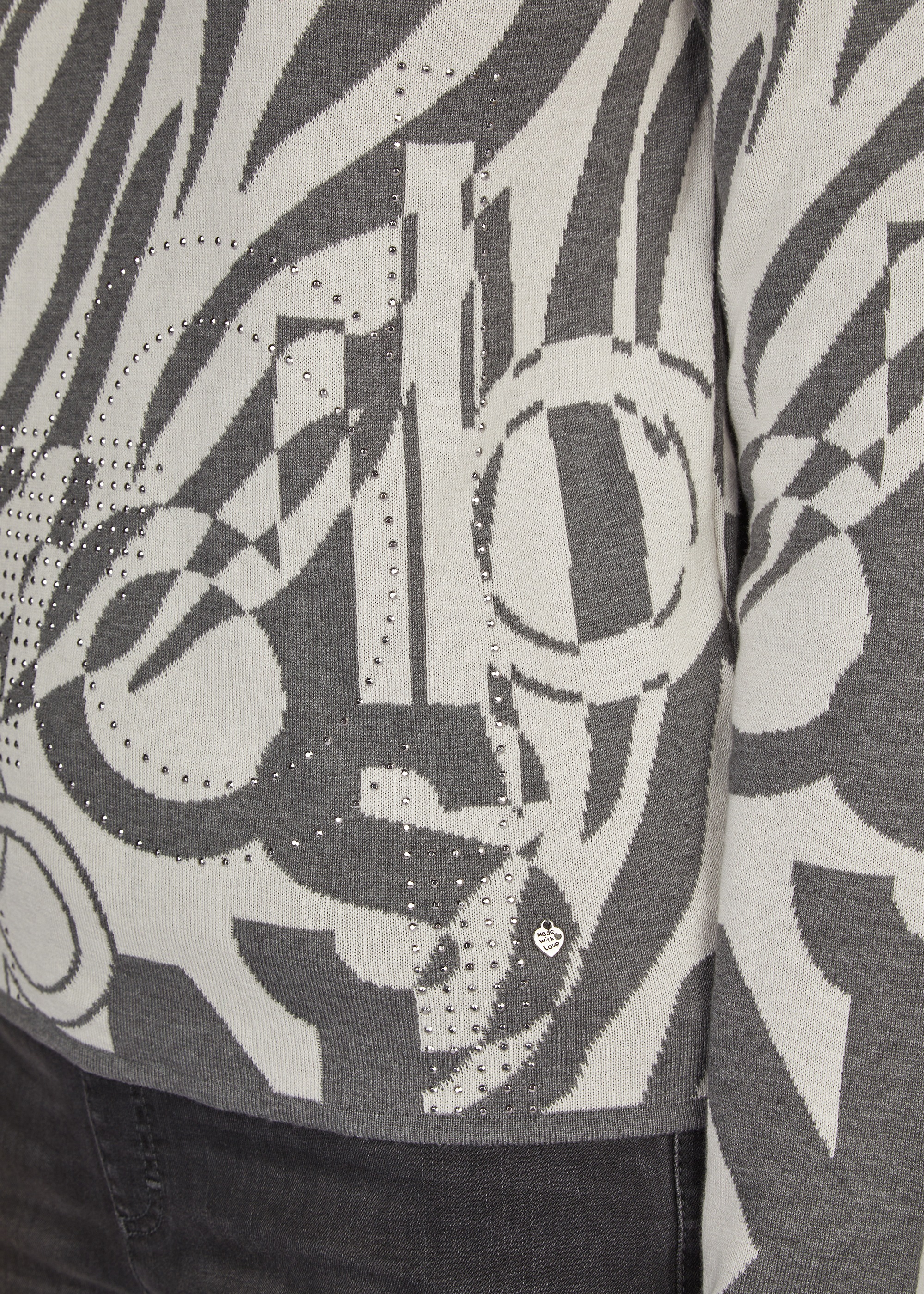 Rabe Stehkragenpullover, mit abstraktem Allover-Design