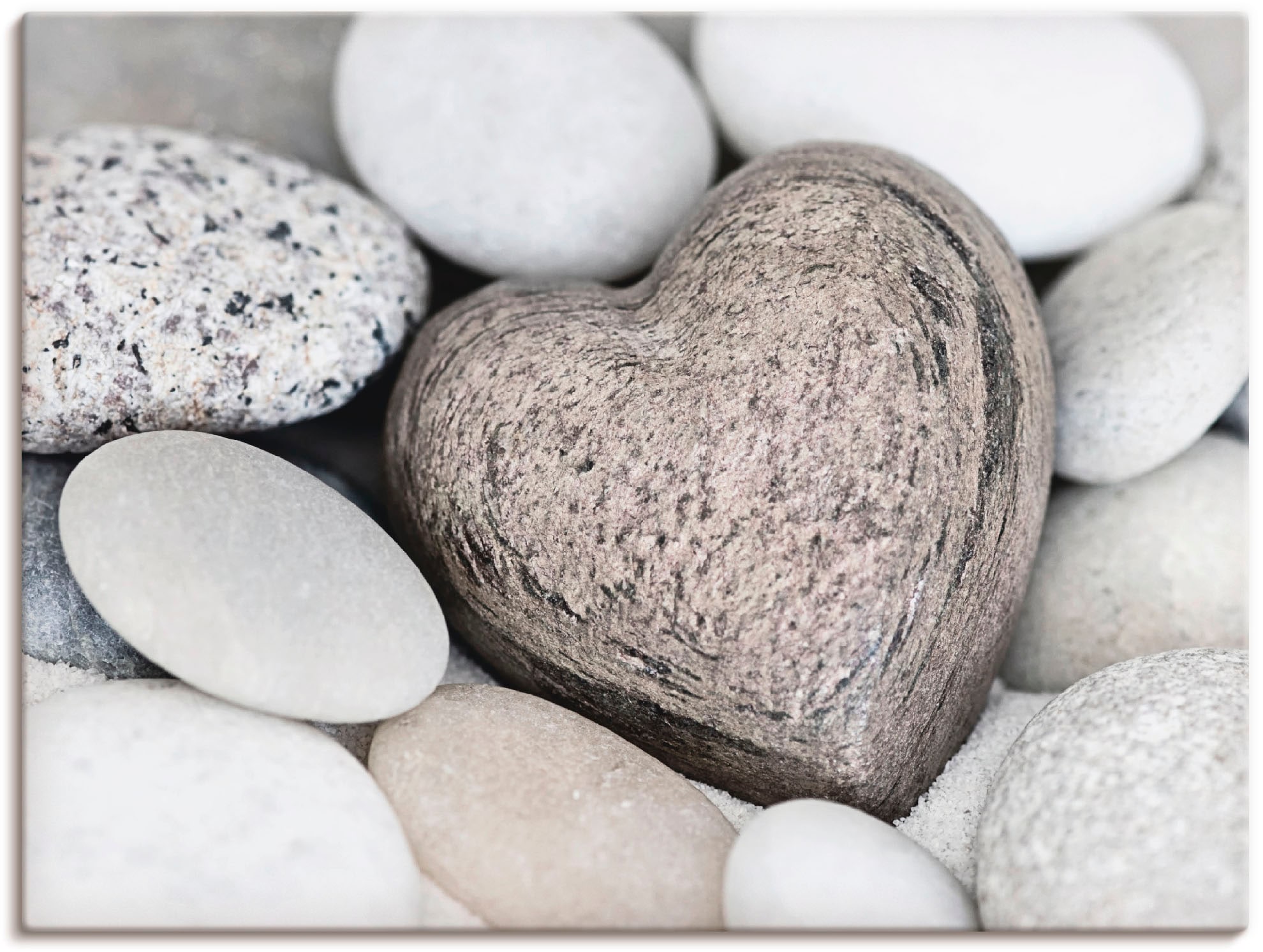 Artland Wandbild "Steinherz" Zen 1 Stk. tlg. als Leinwandbild, Poster in verschied. Grössen