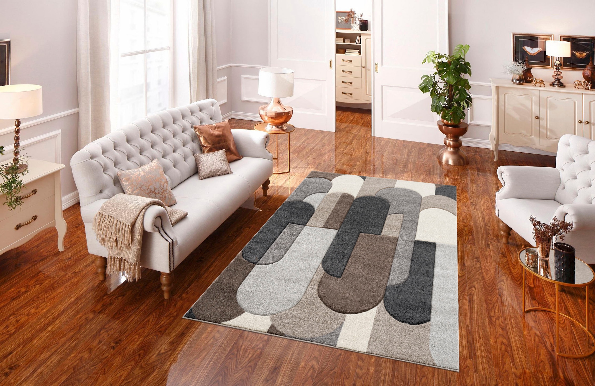 my home Teppich »Pautz«, wende-Teppich handgearbeiteter rechteckig, Hoch-Tief-Effekt, | online Konturenschnitt, Jelmoli-Versand kaufen