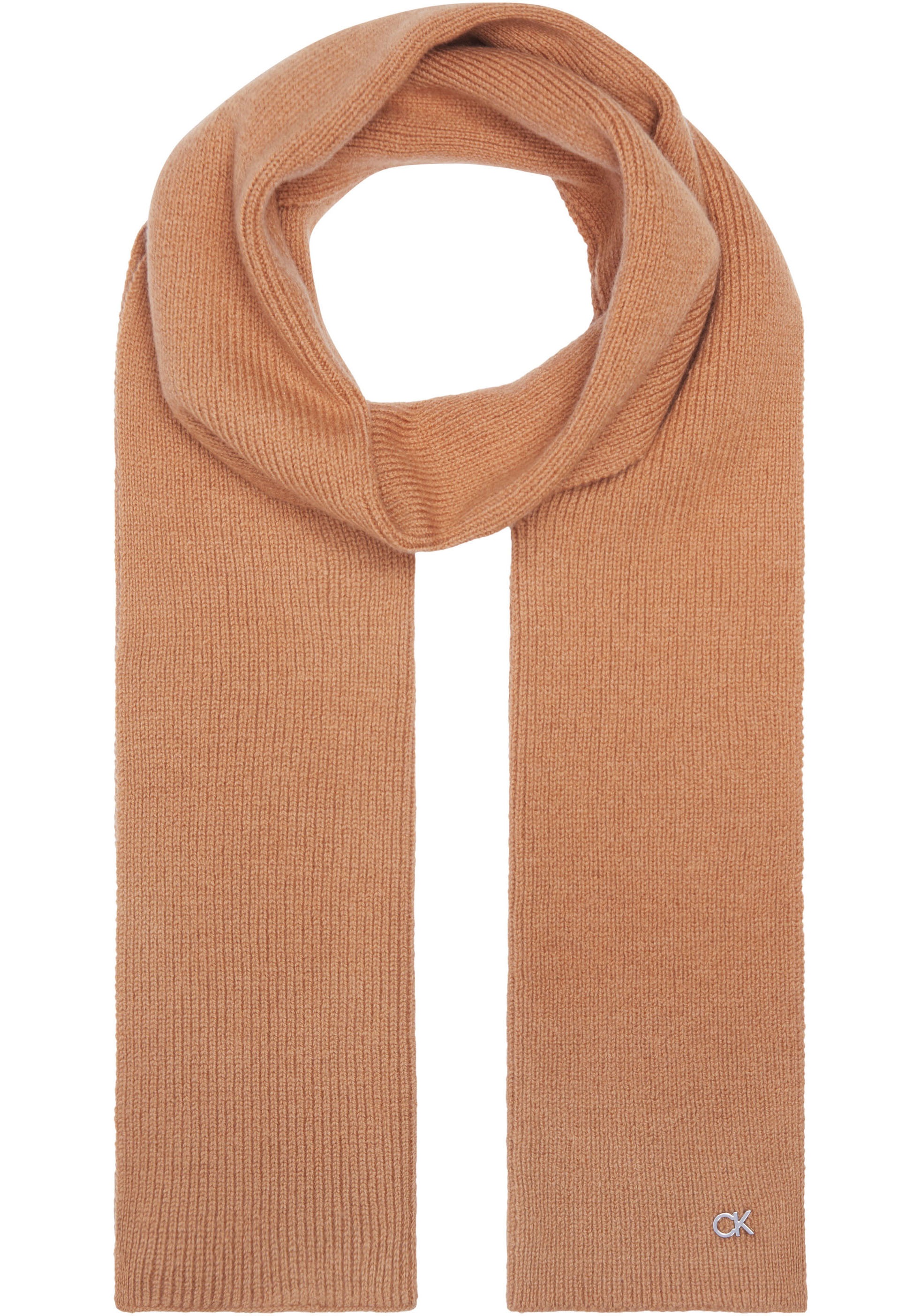 Calvin Klein Schal »CK METAL CHUNKY RIB HW SCARF« mit Logozeichen