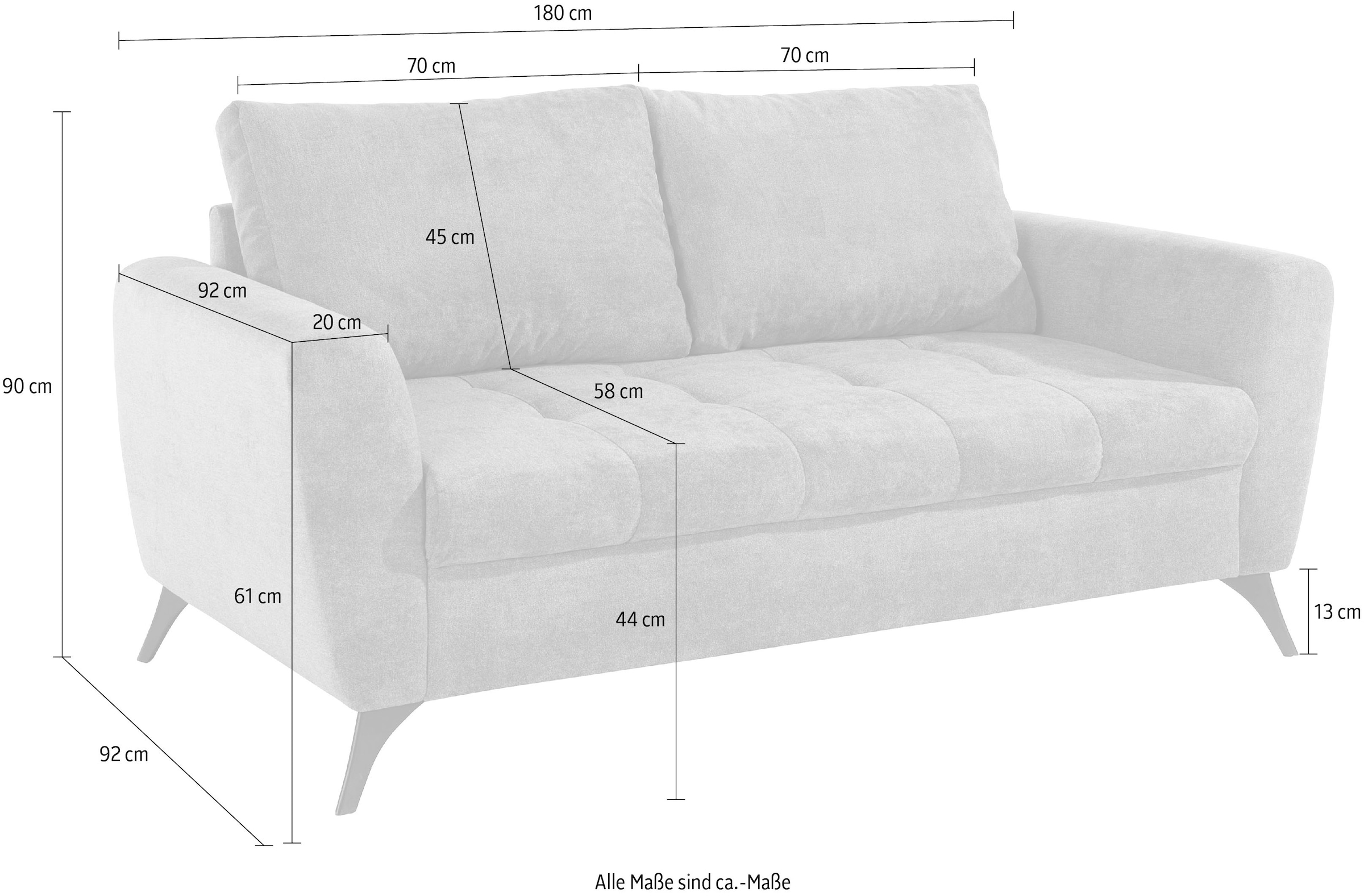 140kg | bestellen Jelmoli-Versand auch INOSIGN Sitzplatz, clean-Bezug mit pro Belastbarkeit 2,5-Sitzer online »Lörby«, Aqua bis
