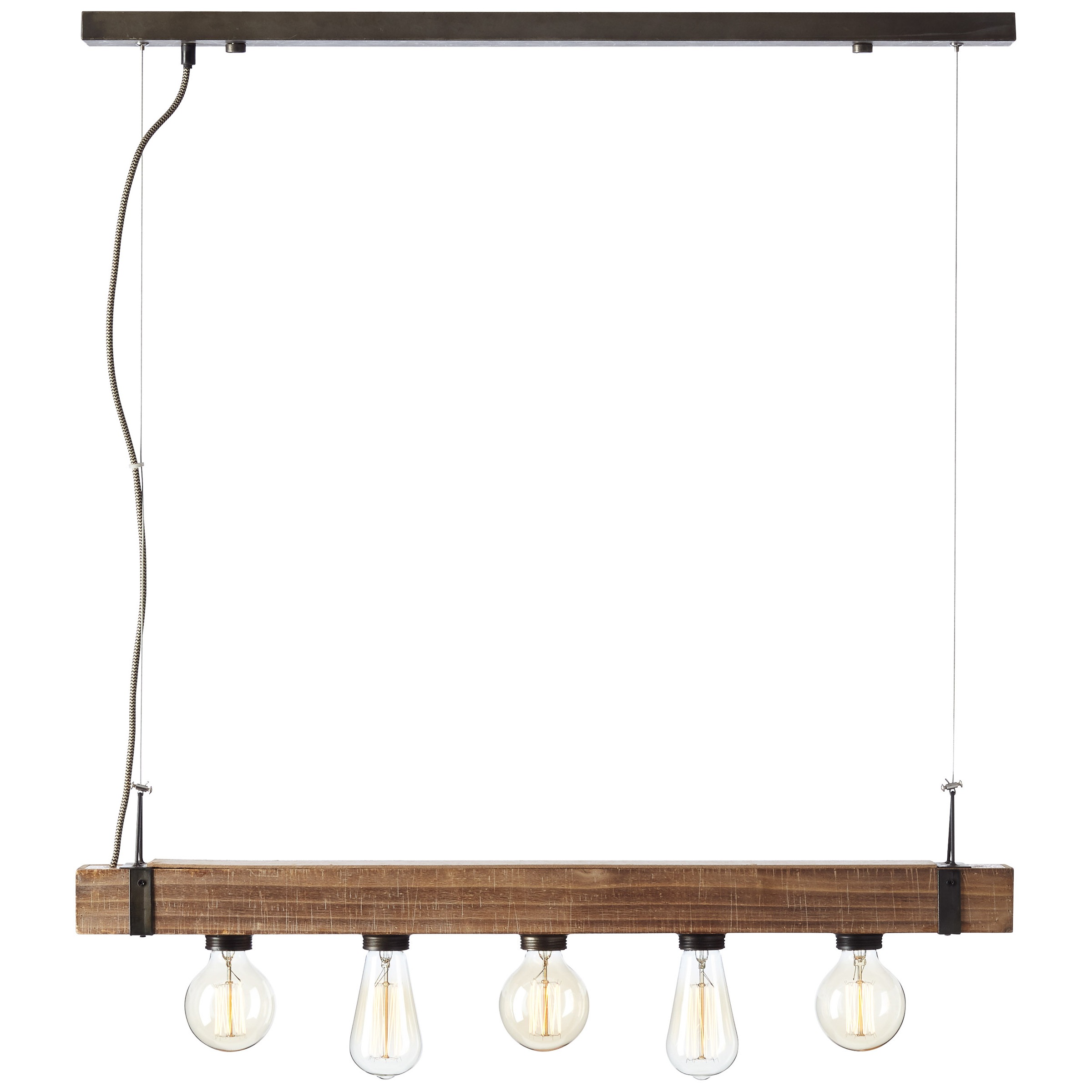 Brilliant Pendelleuchte »Woodhill«, 5 flammig, Leuchtmittel E27 | ohne Leuchtmittel, Hängelampe 5flg antik/schwarz