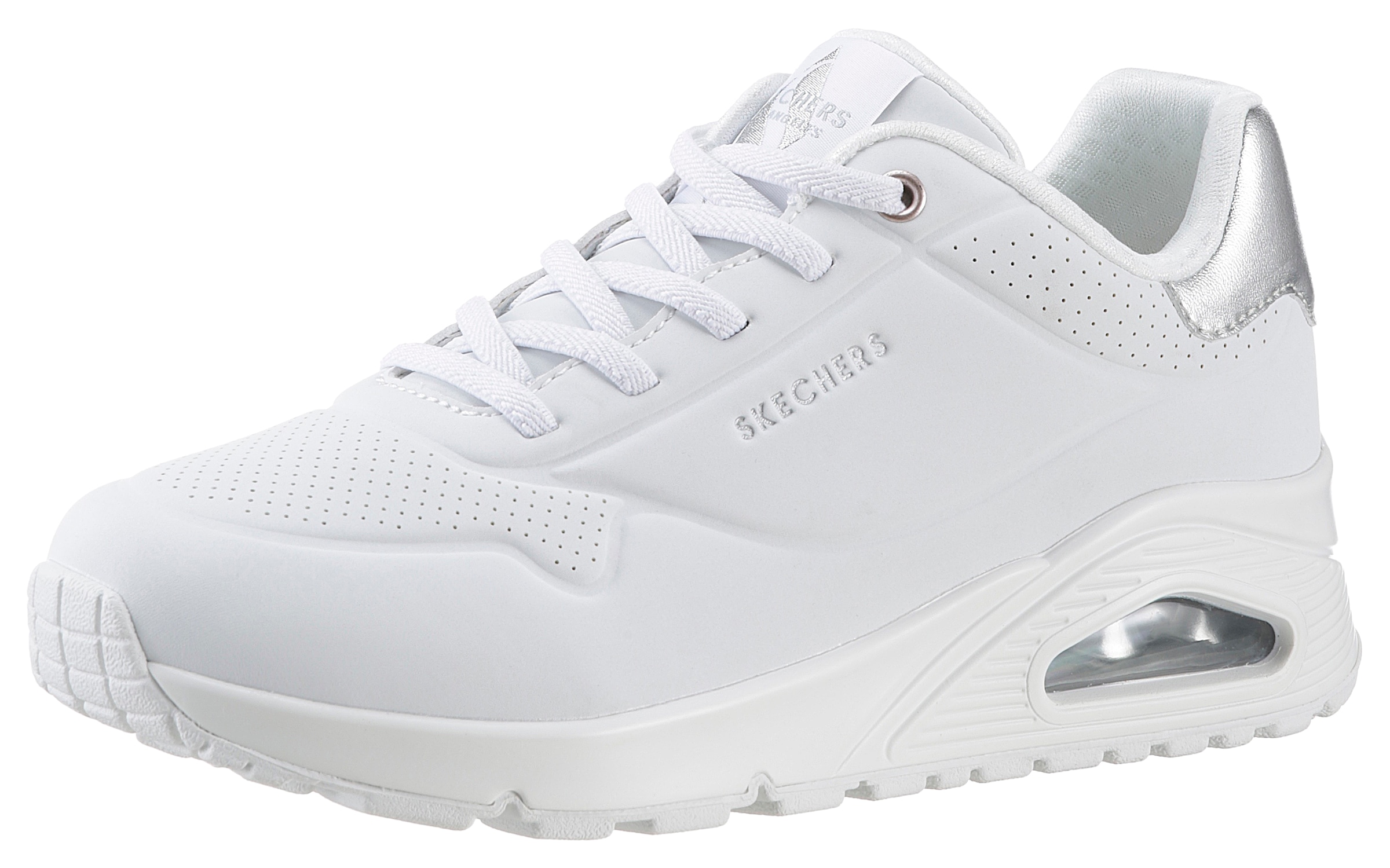 Skechers Slip-On Sneaker »UNO SHIMMER AWAY« Slipper, Freizeitschuh, Plateausneaker mit modischem Keilabsatz