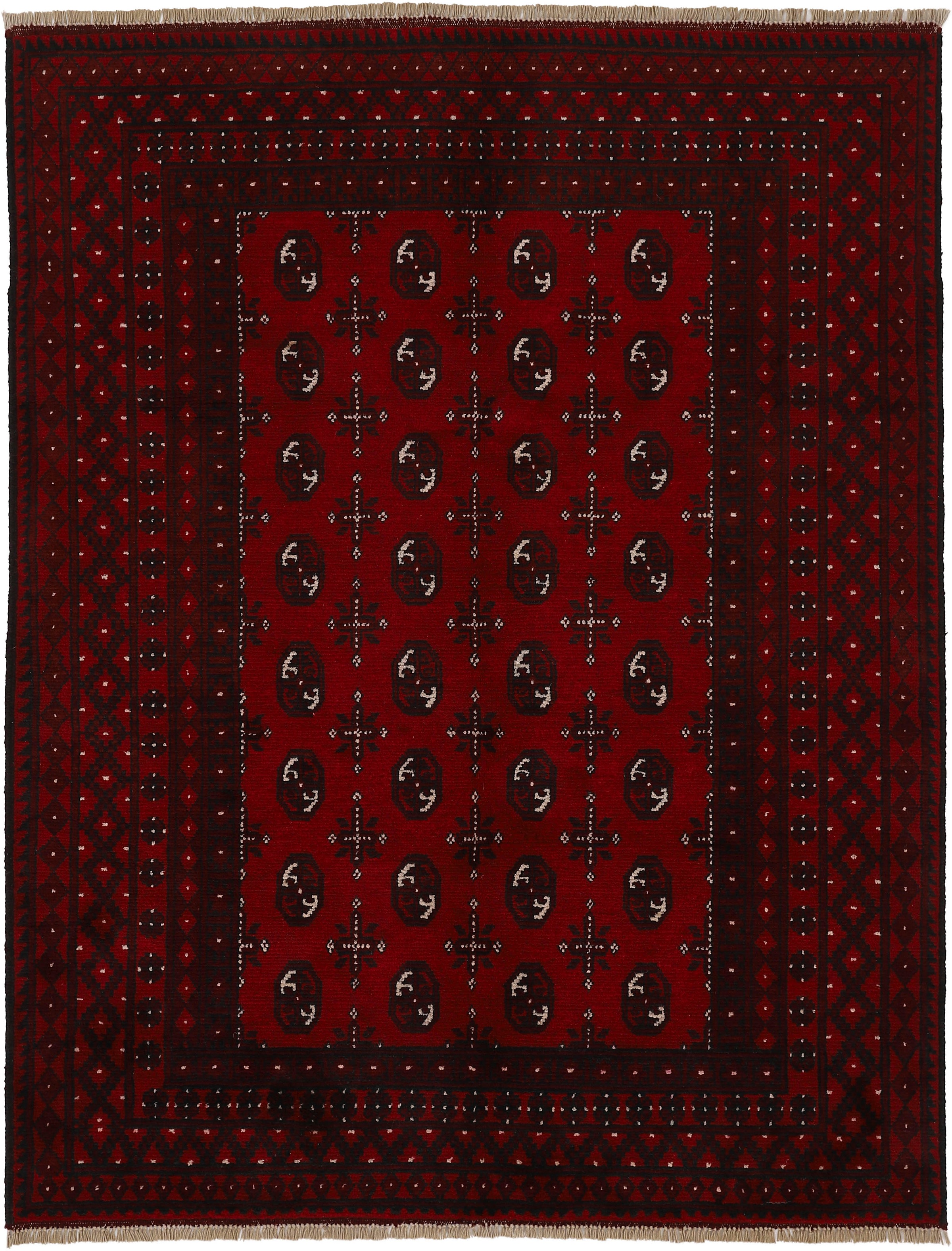 Woven Arts Orientteppich »Afghan Akhche Bokhara«, rechteckig, 8 mm Höhe, reine Schurwolle für ein warmes Raumklima, handgearbeitet