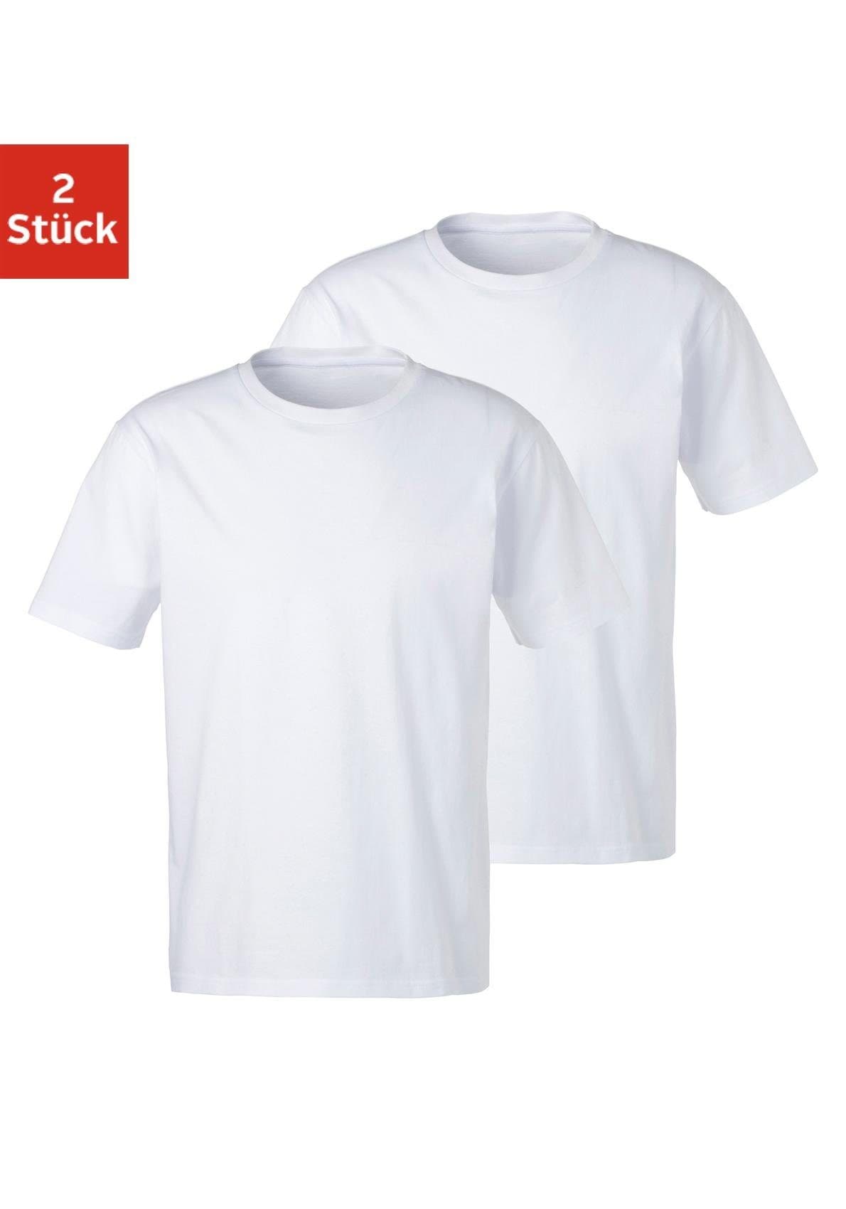 T-Shirt, (2er-Pack), Basic in uni