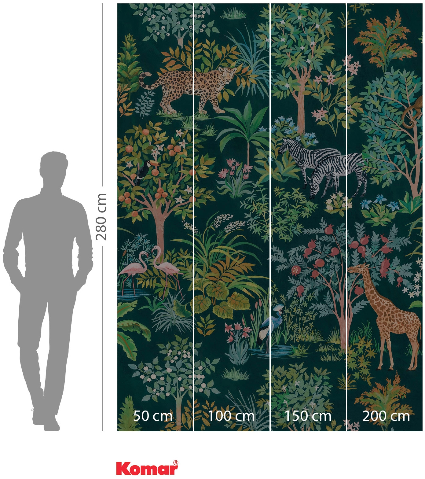 Komar Vliestapete »Digitaldruck Vlies - Happy Jungle - Grösse 200 x 280 cm«, bedruckt, Wohnzimmer, Schlafzimmer