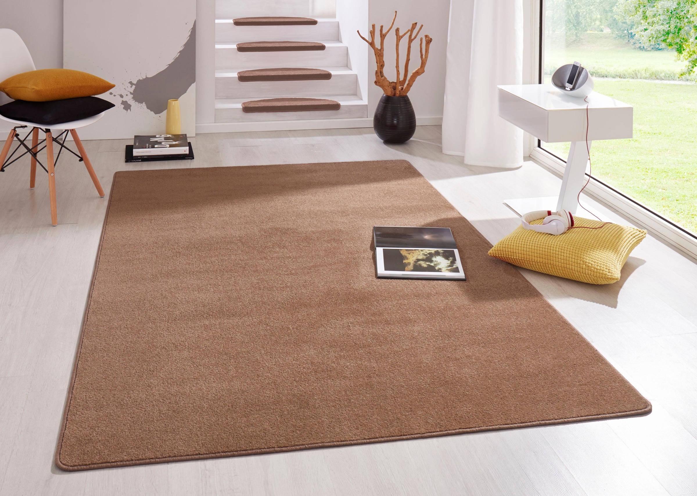 HANSE Home Teppich »Fancy«, rechteckig, Kurzflor, weich, uni, gekettelt, Wohnzimmer, Schlafzimmer, Esszimmer