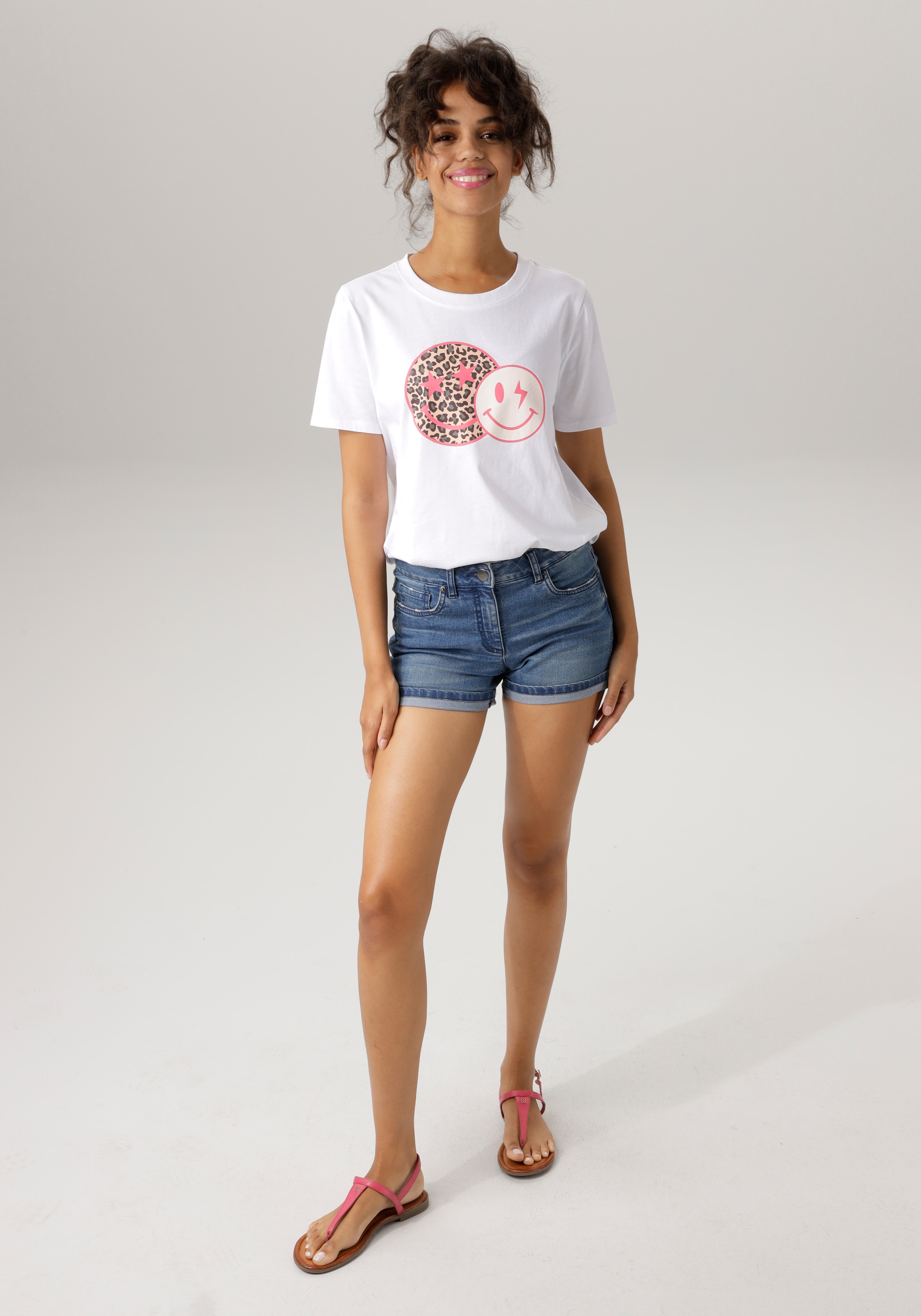 Aniston | Smileys T-Shirt, mit shoppen bedruckt CASUAL Jelmoli-Versand online coolen