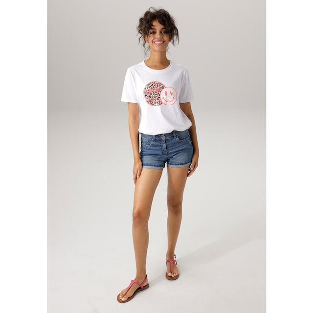 mit coolen Smileys shoppen | T-Shirt, online Jelmoli-Versand CASUAL bedruckt Aniston