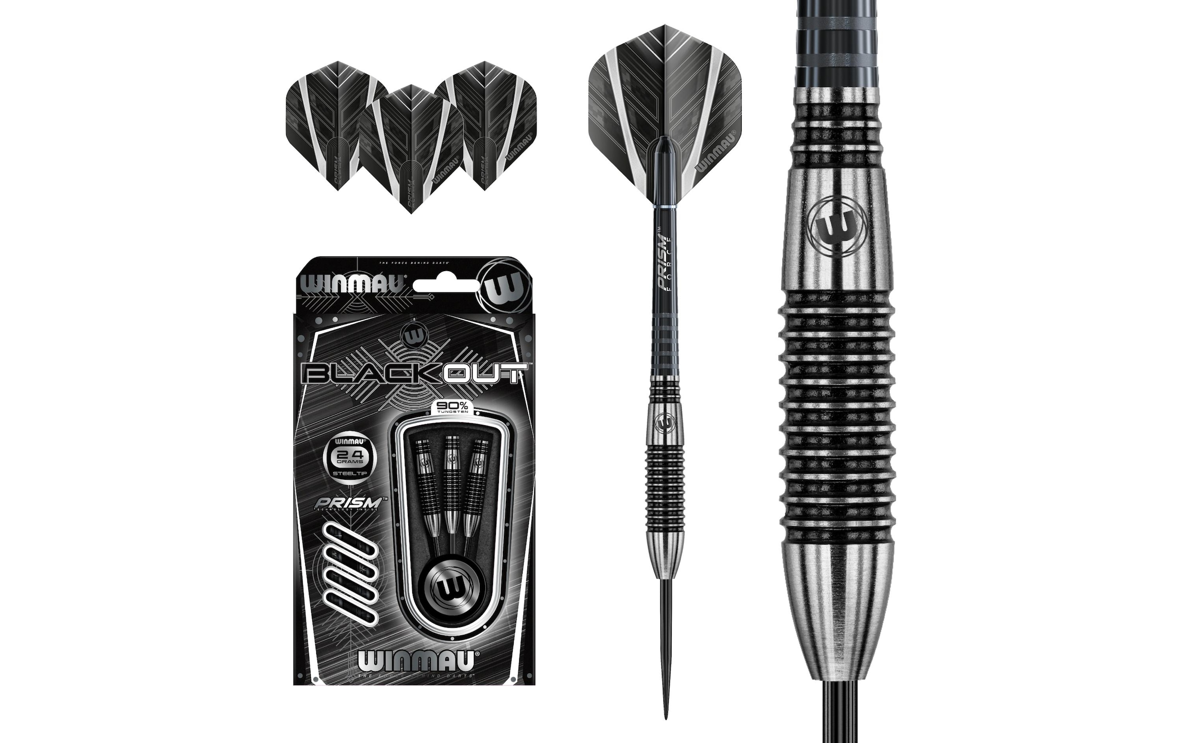 Winmau Dartpfeil »Steeldart Blackout 3 Stück«, (3 St.)