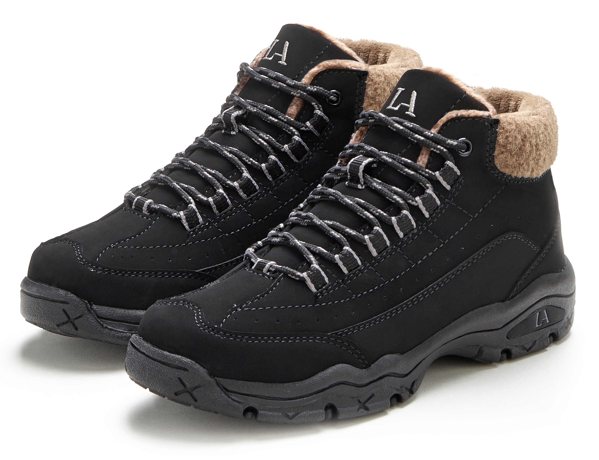 LASCANA Winterstiefelette, Outdoor Boots, Ankle Sneaker mit robuster Sohle und Warmfutter