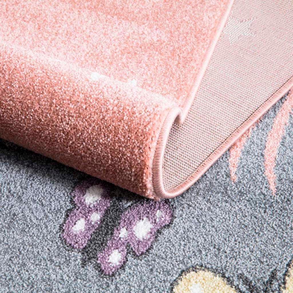 Carpet City Kinderteppich »ANIME916«, rechteckig, 11 mm Höhe, Kinderzimmer Teppich Modern mit Mond, Blumen, Wolken, Creme, Multi