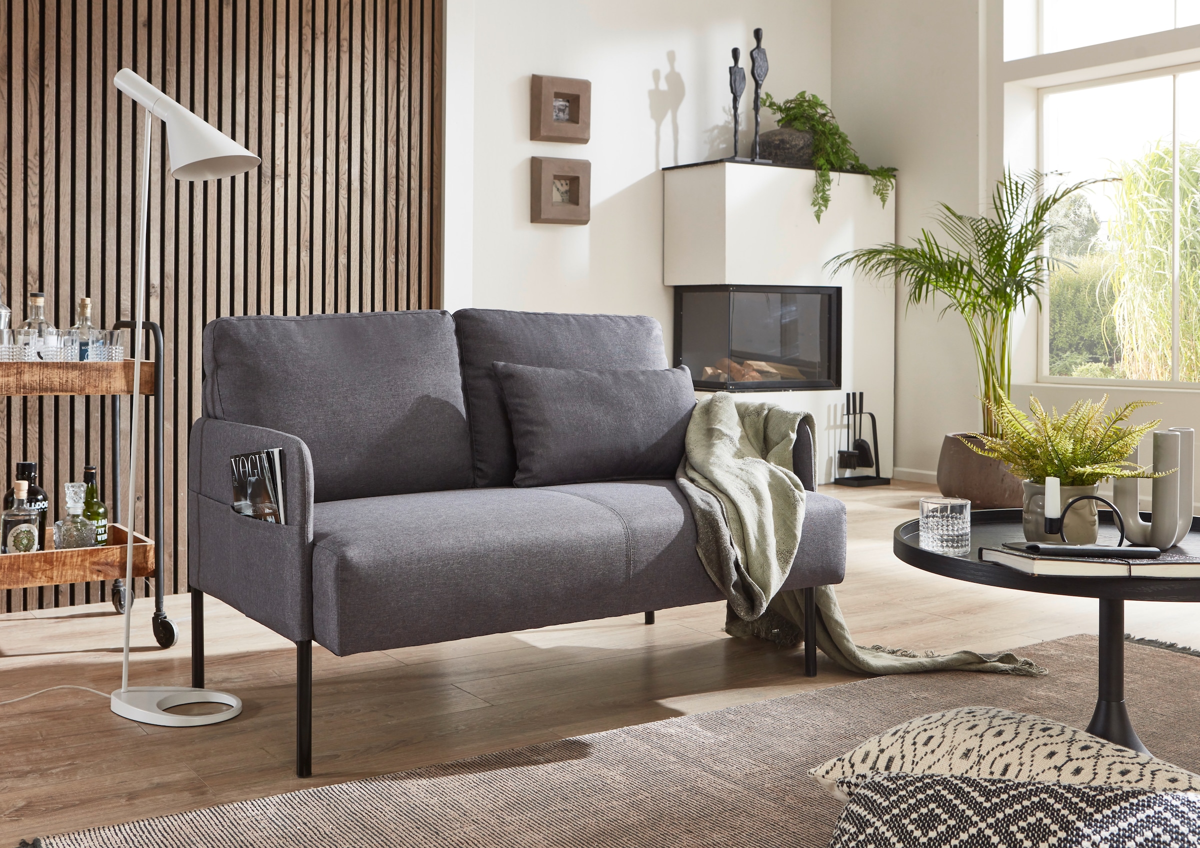 ❤ ATLANTIC home collection Sofa entdecken im und Seitentasche, Wellenunterfederung Shop Jelmoli-Online Rückenkissen mit »Glenn«