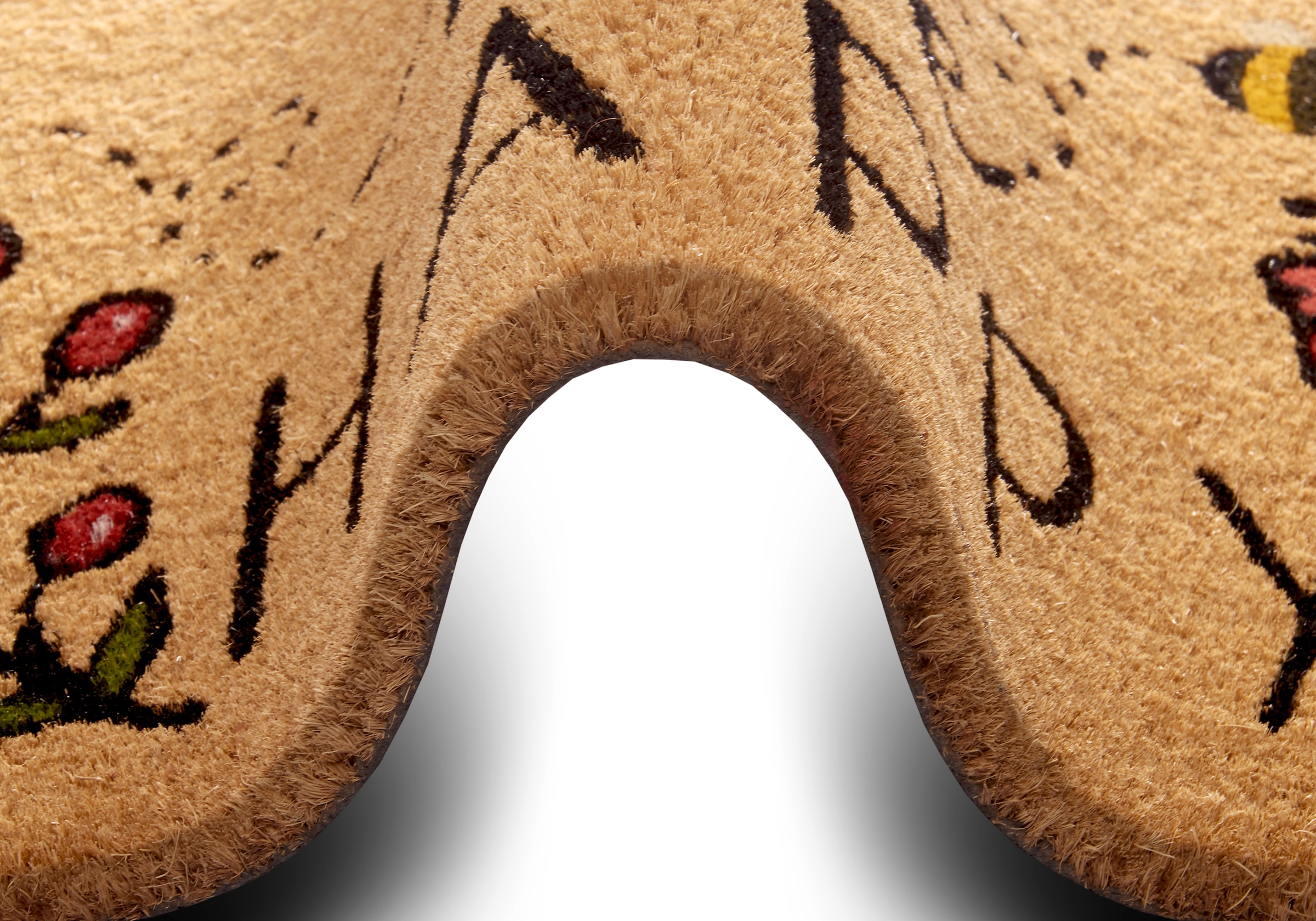 HANSE Home Fussmatte »Bee Happy, Türmatte«, rechteckig, 15 mm Höhe, Kokos, Schmutzfangmatte, Outdoor, Rutschfest, Innen, Kokosmatte, Flur