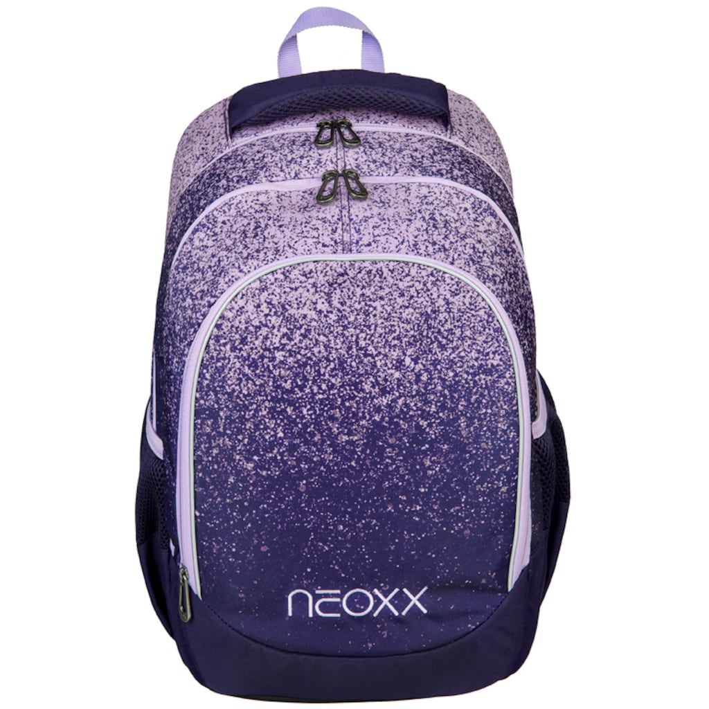 neoxx Schulrucksack »Fly, Glitterally perfect«, Reflektionsnaht, aus recycelten PET-Flaschen