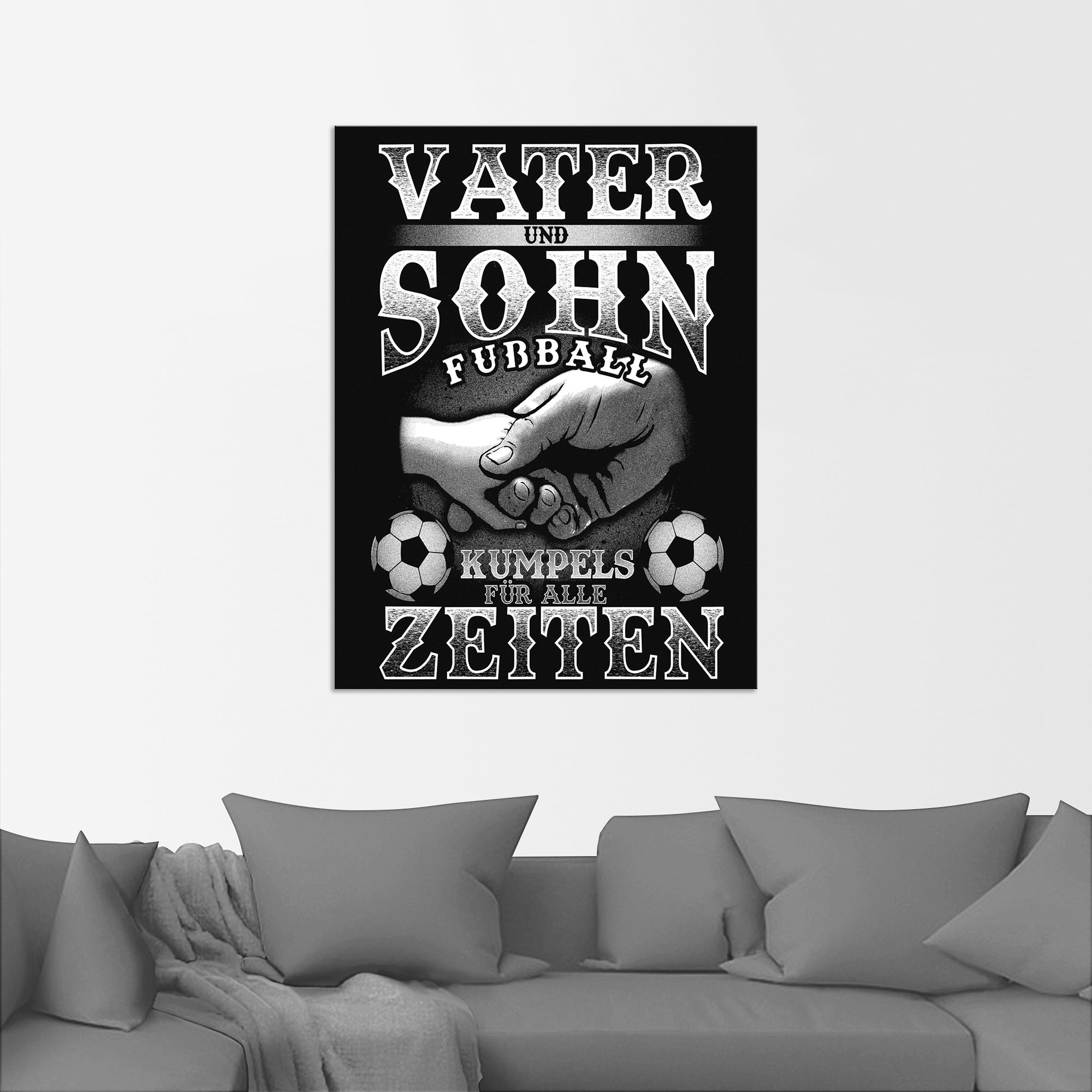 Artland Wandbild »Vater und Sohn Fussball Kumpels«, Sprüche & Texte, (1 St.), als Alubild, Outdoorbild, Poster in verschied. Grössen