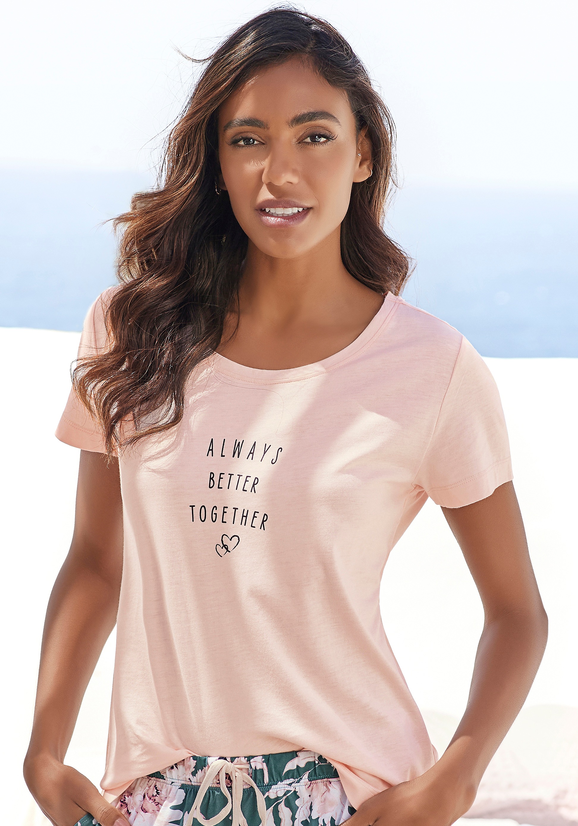 Vivance Dreams Pyjamaoberteil, mit Statementdruck kaufen