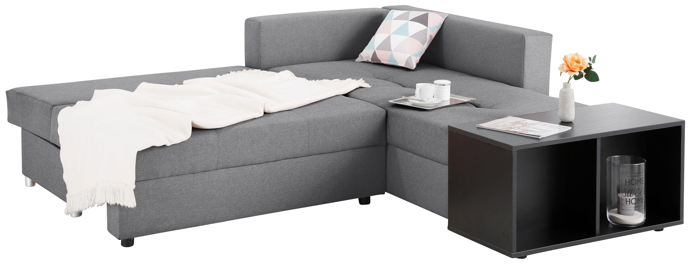 Home affaire Ecksofa »Italia L-Form«, mit Bettfunktion, mit Federkern