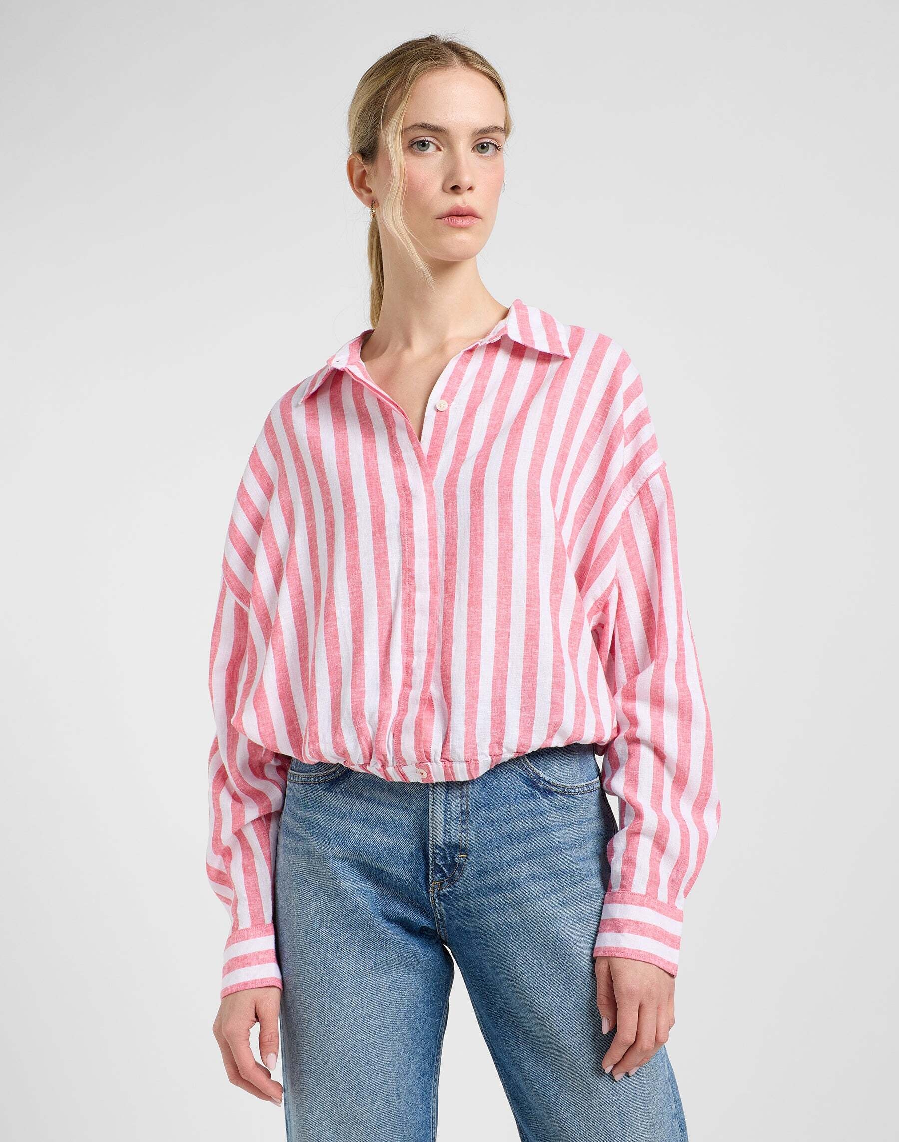 Langarmbluse »LEE Leinenhemd Elasticated Shirt«