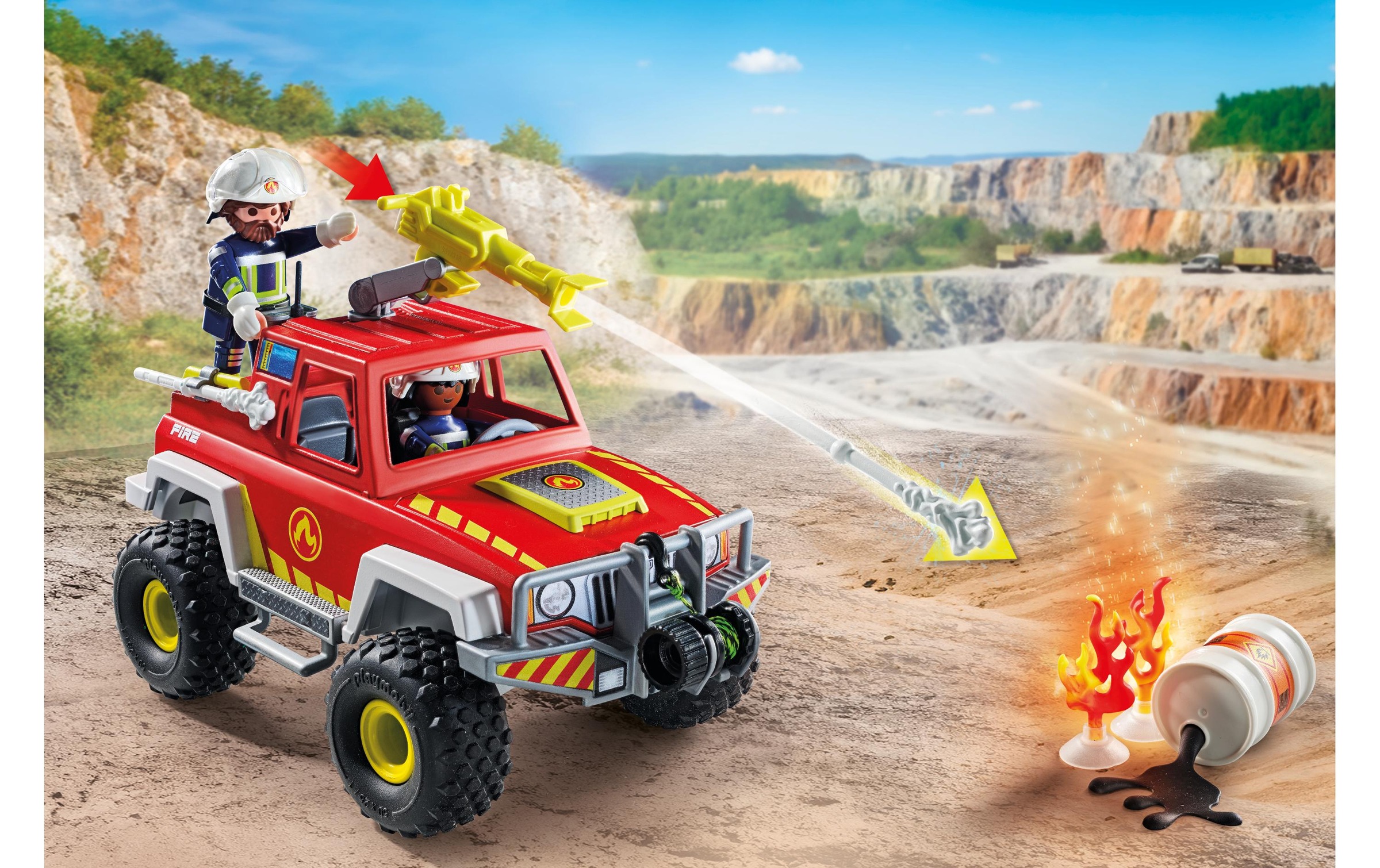 Playmobil® Spielbausteine »Action Heroes Feuerwehrtruck 71824«, (68 St.)
