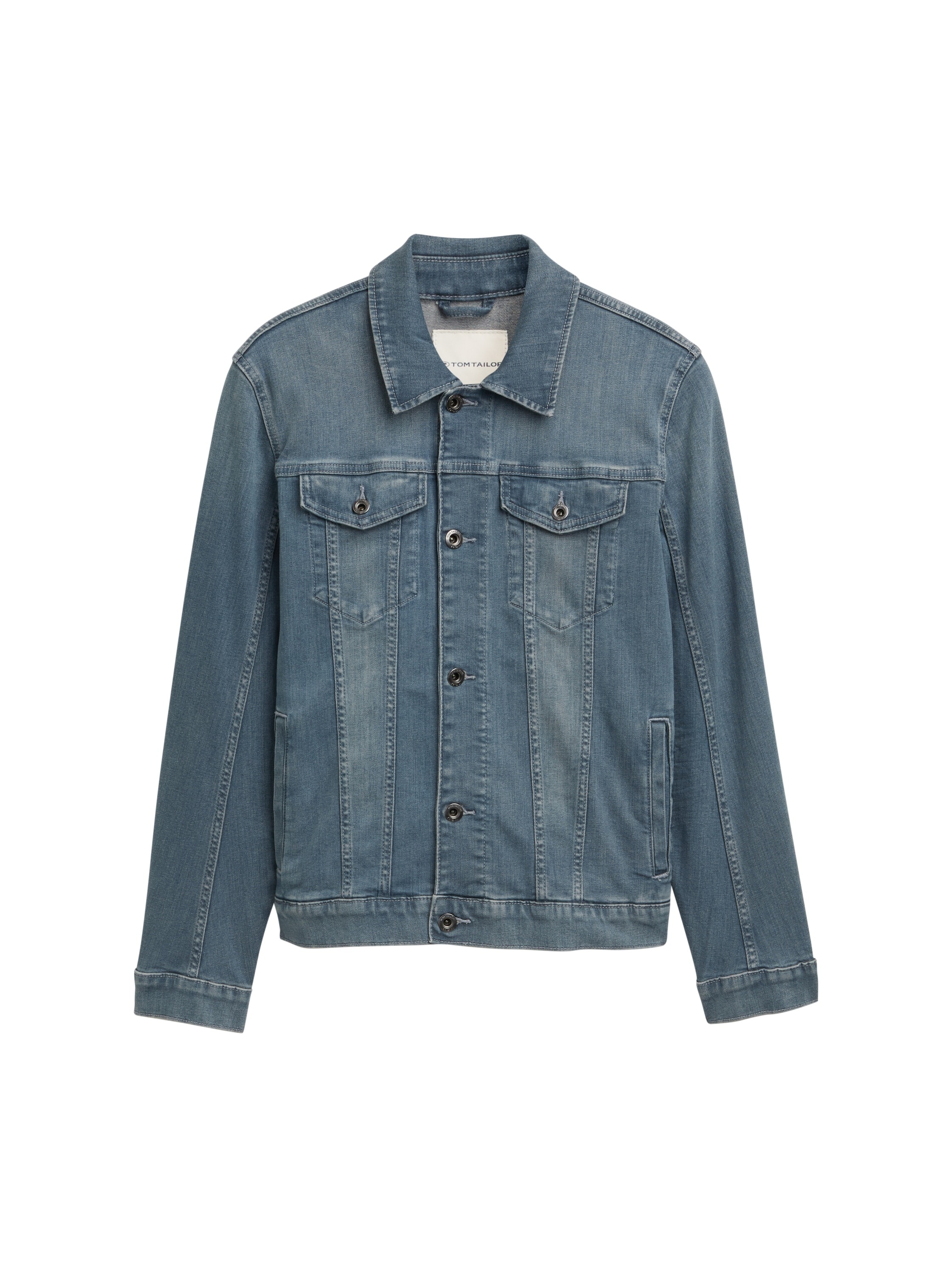 TOM TAILOR Jeansjacke, ohne Kapuze, mit Knopfleiste und Stretch-Anteil