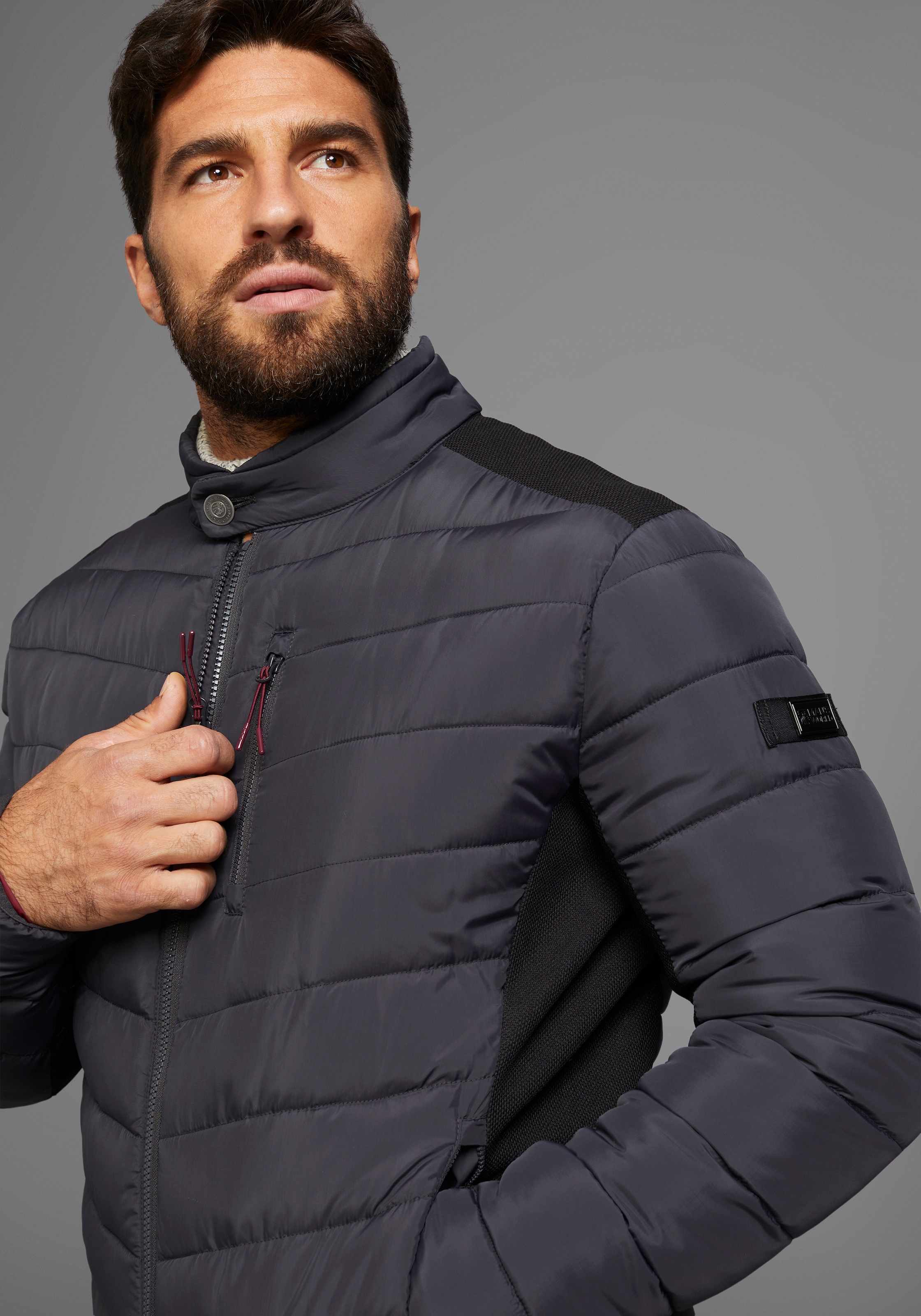 Man's World Steppjacke, ohne Kapuze, mit Reissverschlusstaschen, mit Brusttasche, mit Innentaschen