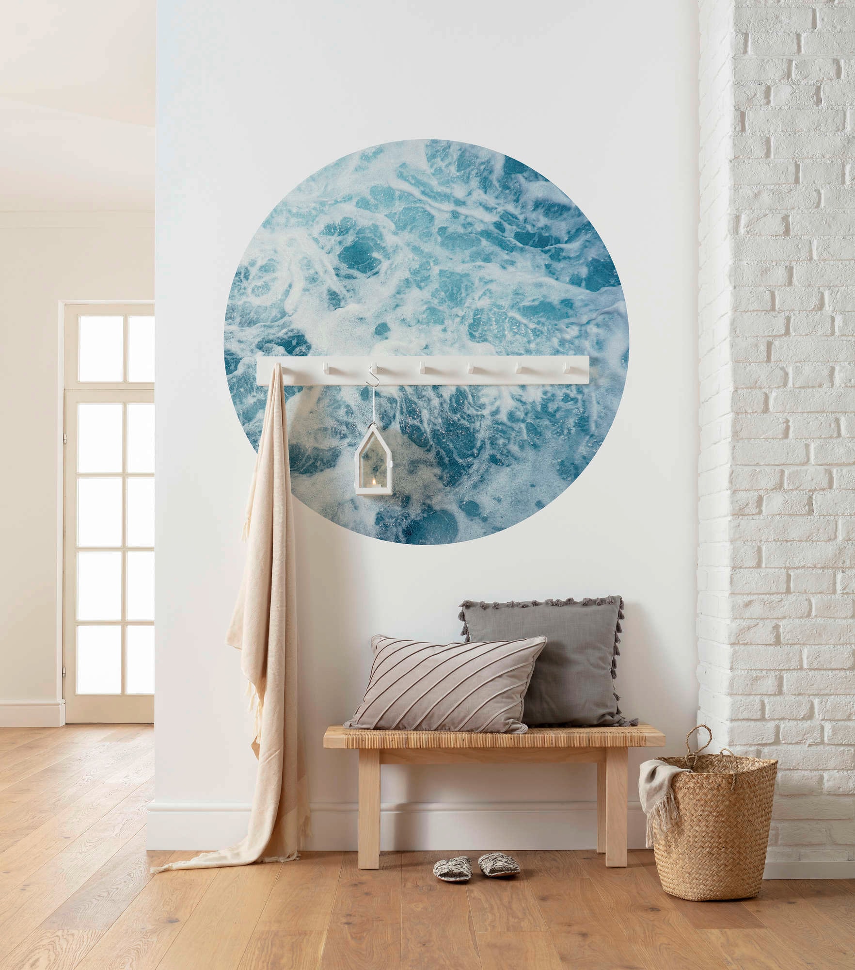 Komar Vliestapete »Vlies selbstklebend - Ocean Twist - Grösse 125 x 125 cm«, bedruckt, Wohnzimmer, Schlafzimmer