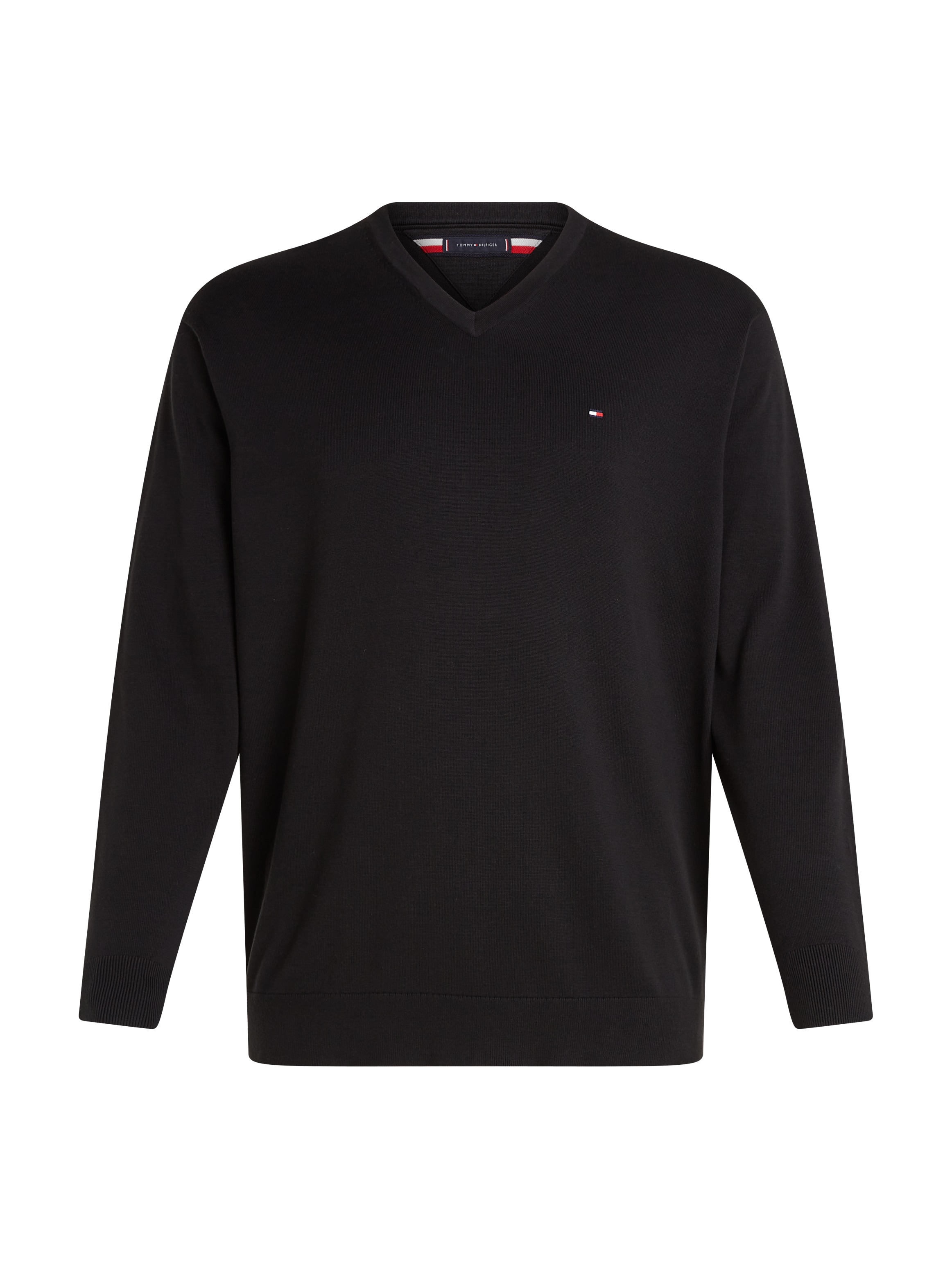 V-Ausschnitt-Pullover »BT-WCC ESSENTIAL V NECK-B«, Grosse Grössen mit Logostickerei