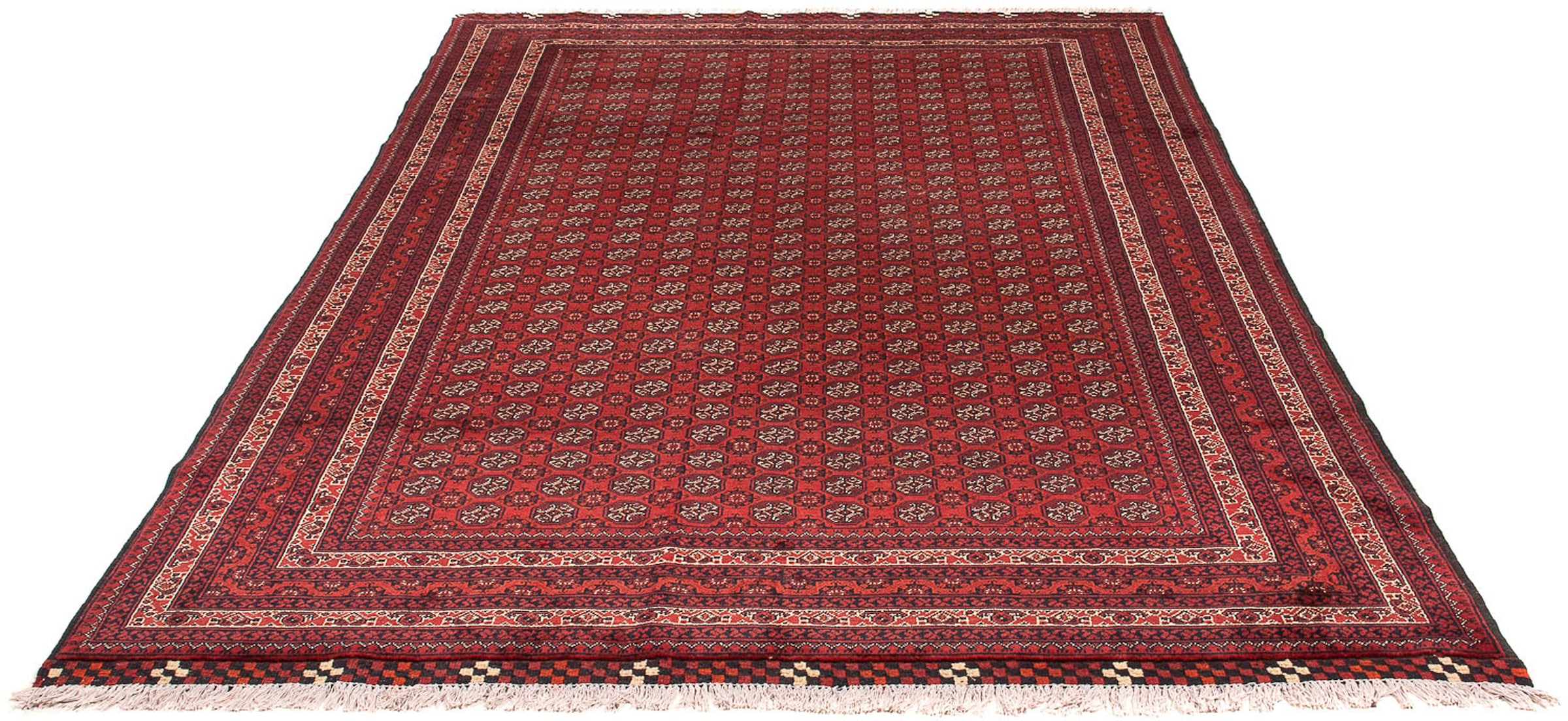 morgenland Orientteppich »Afghan - Buchara - 303 x 194 cm - rot«,  rechteckig, Wohnzimmer, Handgeknüpft, Einzelstück mit Zertifikat online  shoppen
