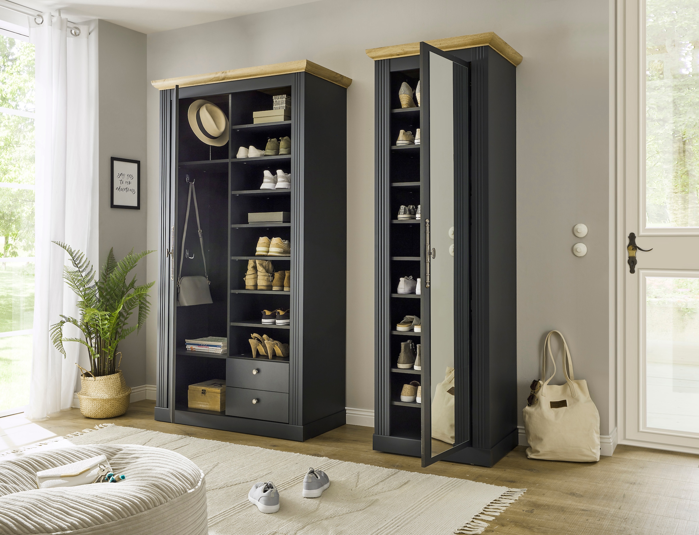 Home affaire Garderobenschrank »WESTMINSTER TOPSELLER!«, (Breite ca. 108 cm), im romantischen Landhausstil