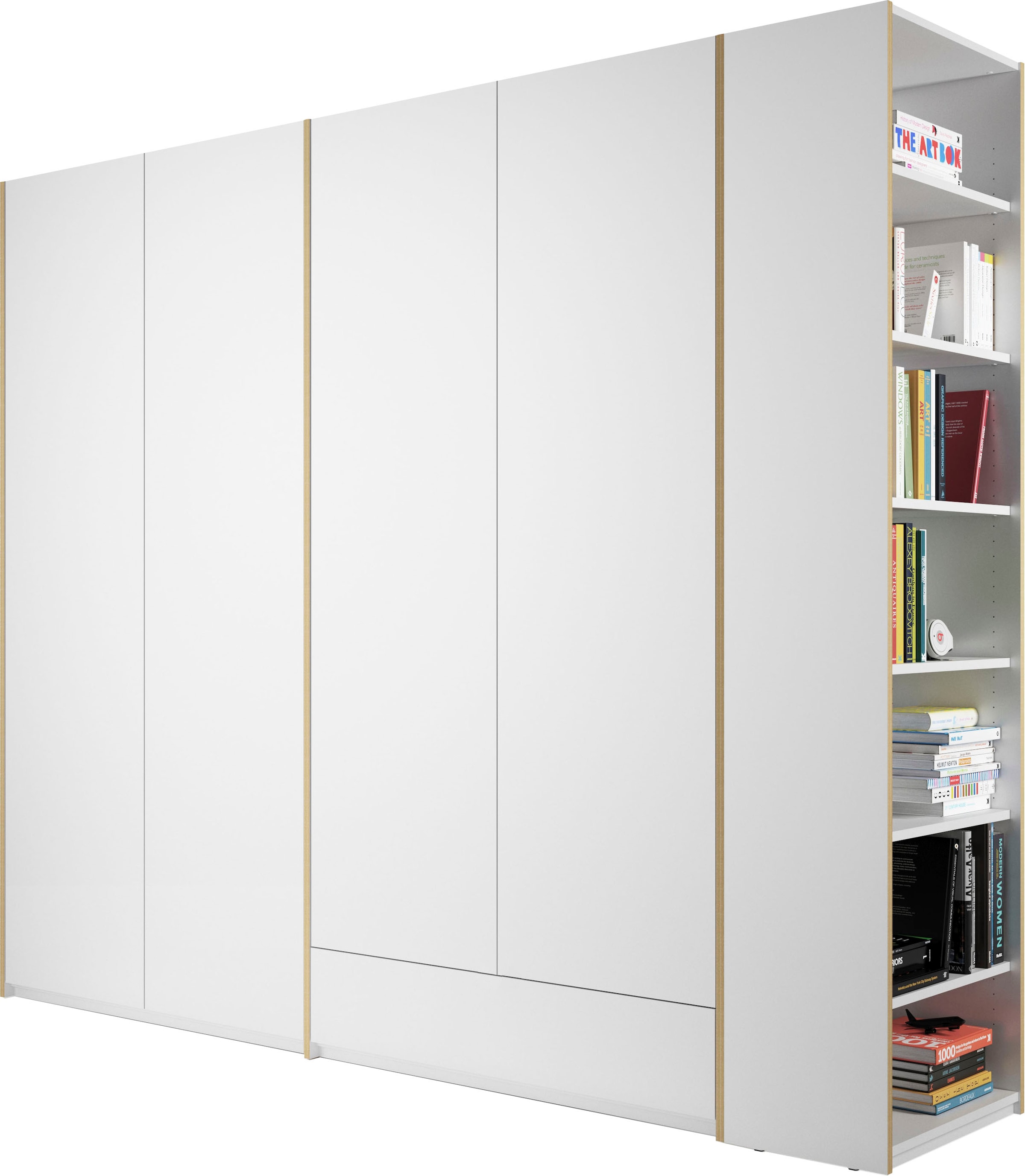 Müller SMALL LIVING Drehtürenschrank »Modular Plus Variante 8«, Schublade, Anbauregal wahlweise rechts oder links montierbar