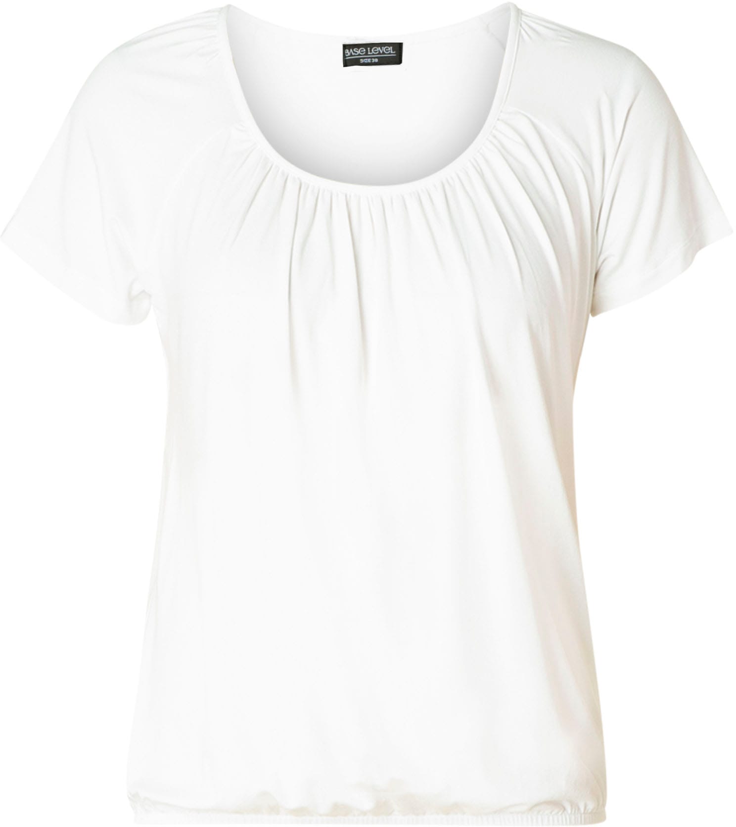 online Schweiz am und bestellen Jelmoli-Versand Raffung Base Level Ausschnitt »Yona«, bei mit elastischem Bund T-Shirt