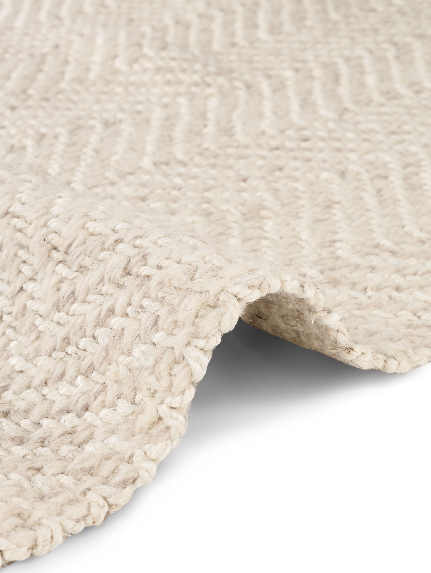 ELLE DECORATION Wollteppich »Majoli,  auch als Läufer«, rechteckig, 10 mm Höhe, Herringbone, Wolle, Jute, Natur, Wohnzimmer, Schlafzimmer, Boho,Skandi
