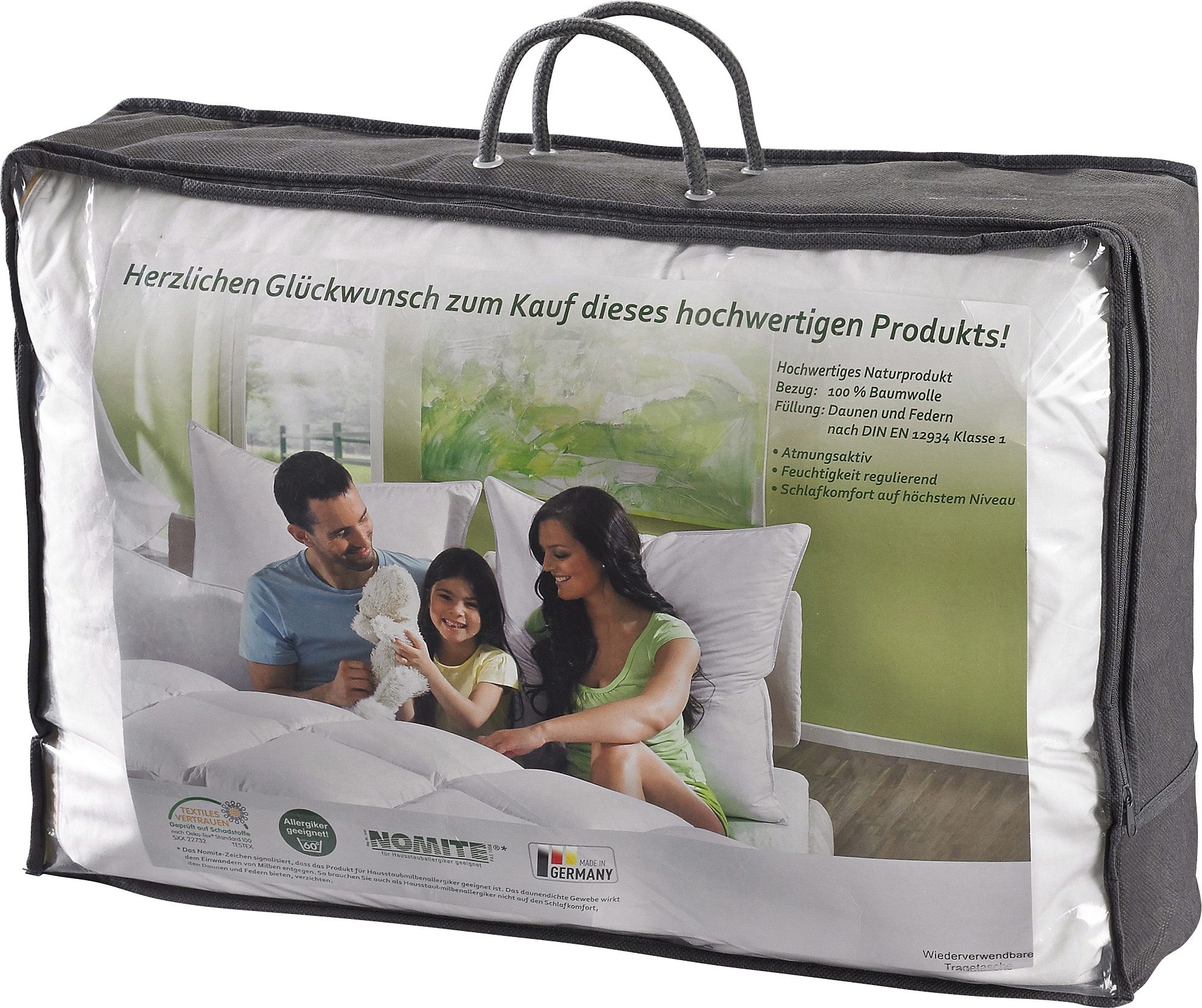 Hanse by RIBECO Daunenbettdecke »Leo«, extrawarm, Füllung 90% Daunen & 10% Federn, (1 St.), Mit einer edlen "First Class"-Stickerei!