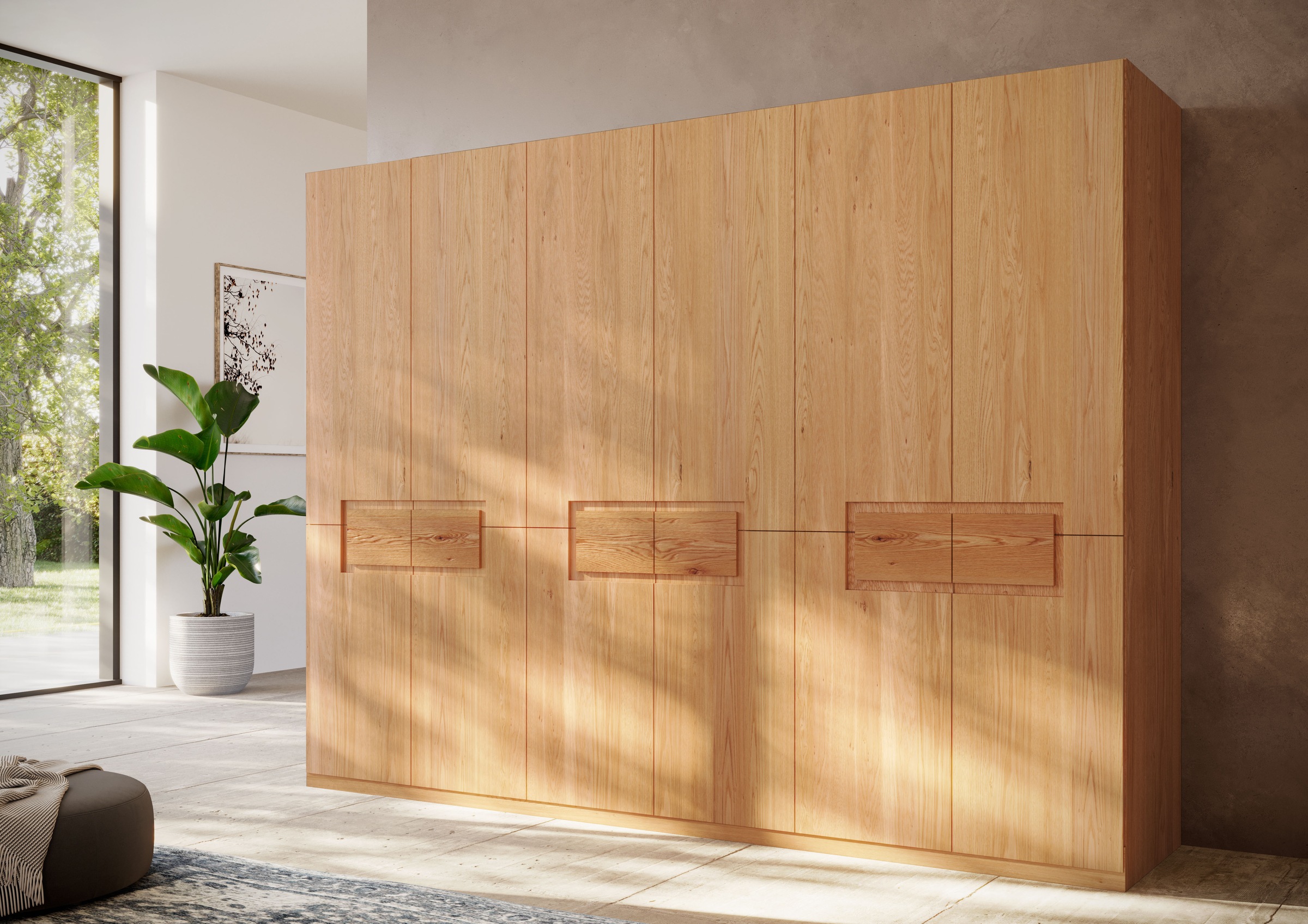 Home affaire Kleiderschrank »Léopoldine aus Kernbuche, erhältlich in verschiedenen Breiten« Massivholz-Kleiderschrank, im 50 cm Raster planbar