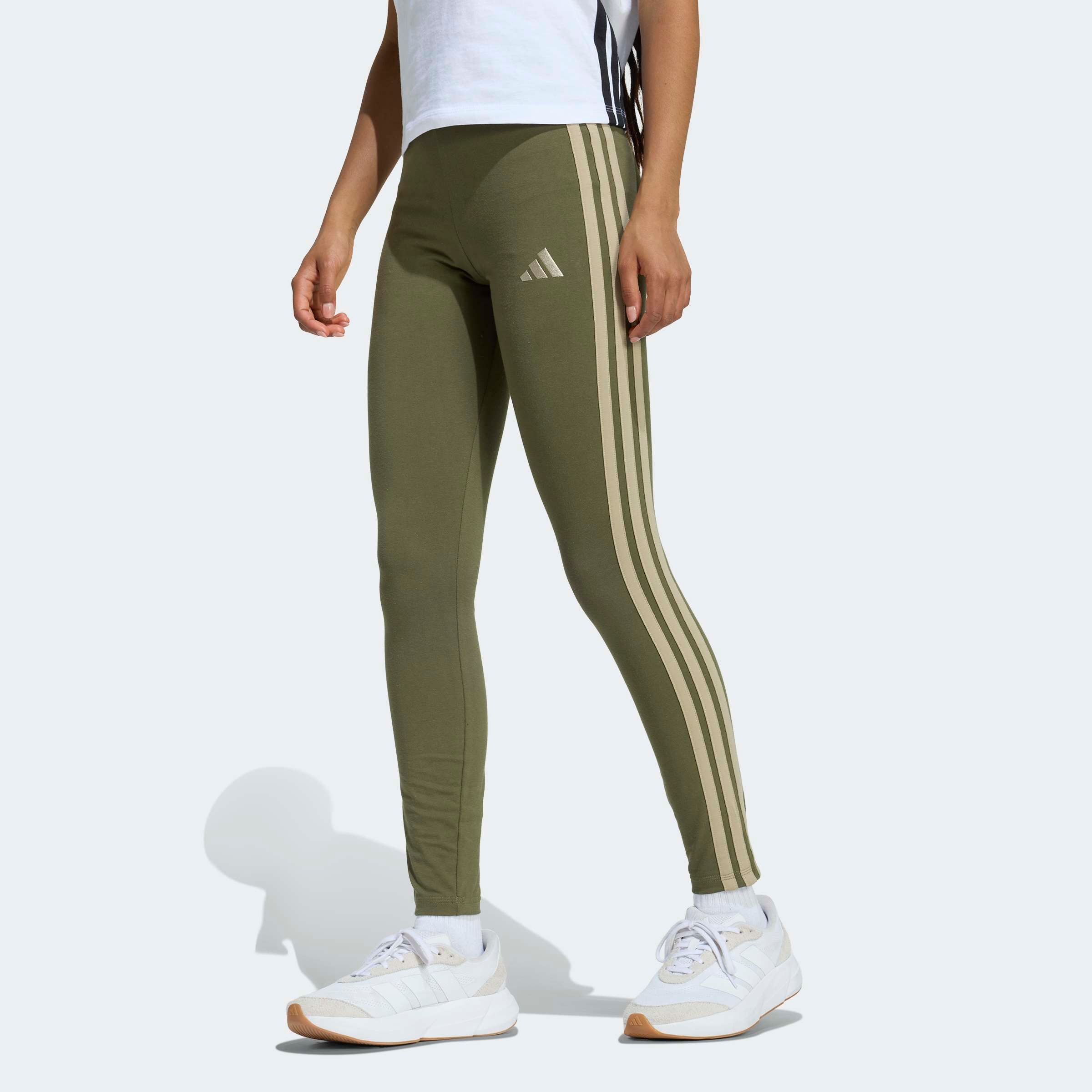 adidas Sportswear Trainingstights "W 3S SJ LEG" sportlicher Look mit 3-Streifen, aus Baumwolle und Elasthan