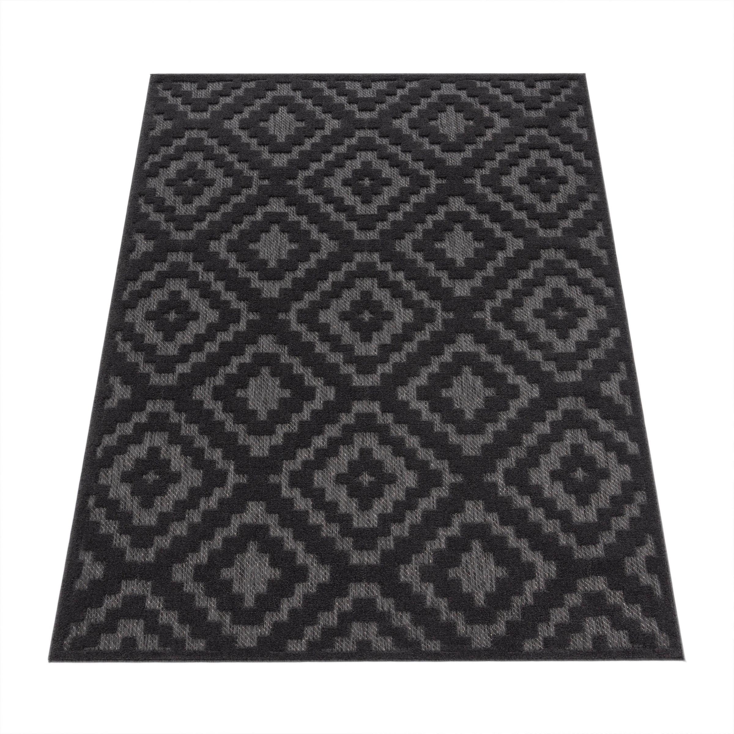 Paco Home Teppich »Livorno Scandi, Uni-Farben, 672«, geeignet kaufen Rauten Muster, | Hoch-Tief Effekt, rechteckig, Jelmoli-Versand online Outdoor