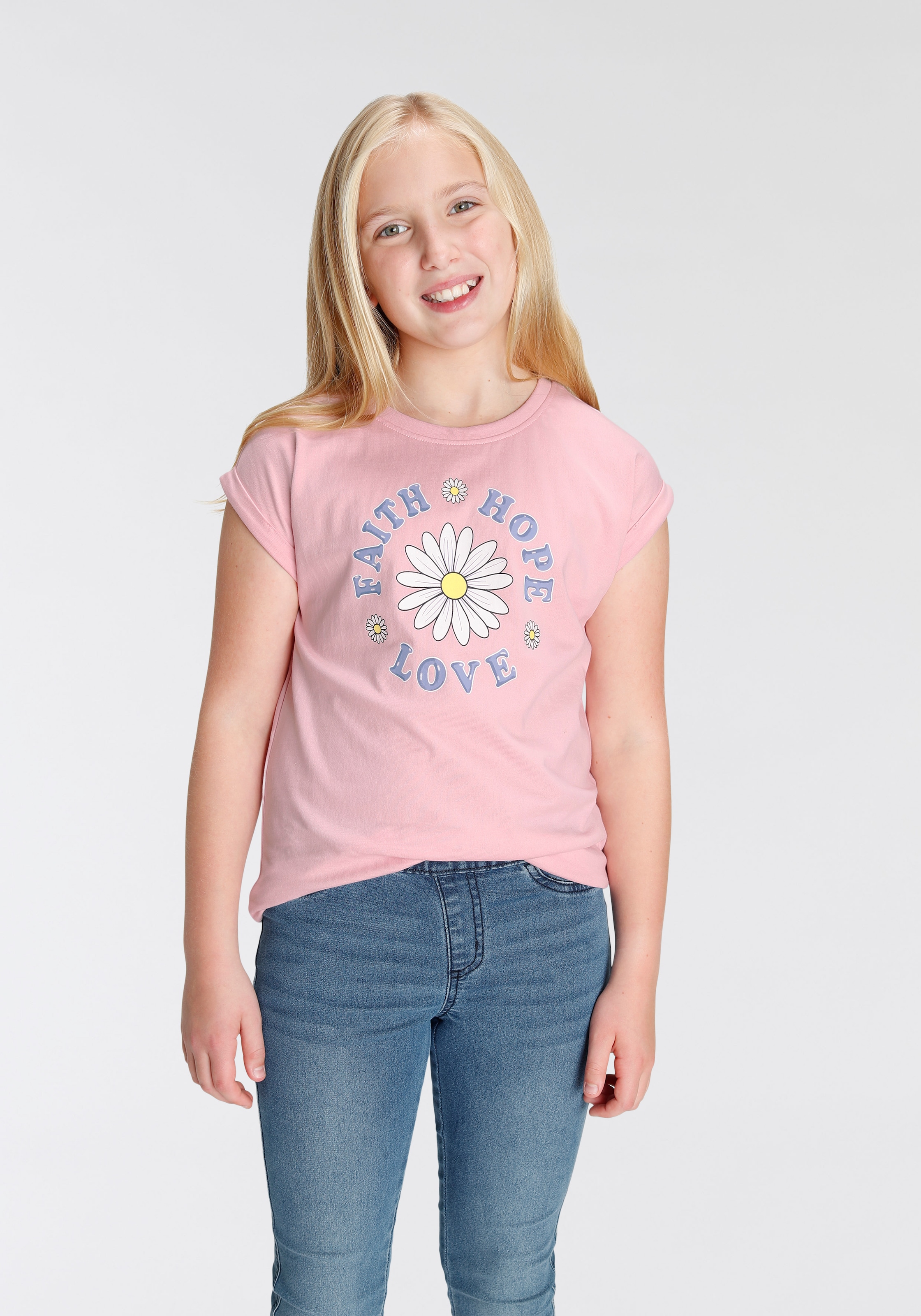 ✵ KIDSWORLD T-Shirt HOPE in »FAITH bestellen Jelmoli-Versand LOVE«, weiter | Form legerer günstig
