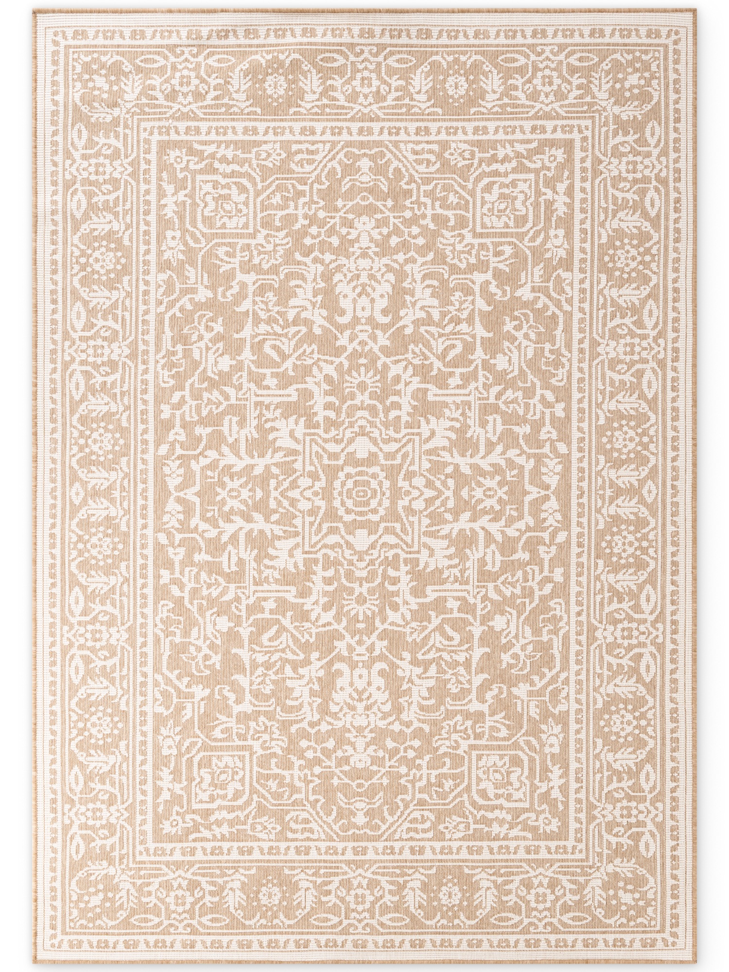 THE RUGS Kona Reversible Rug – Indoor Outdoor Flat Woven Polypropylene Low Pile in Beige | Size: 200cm x 290cm