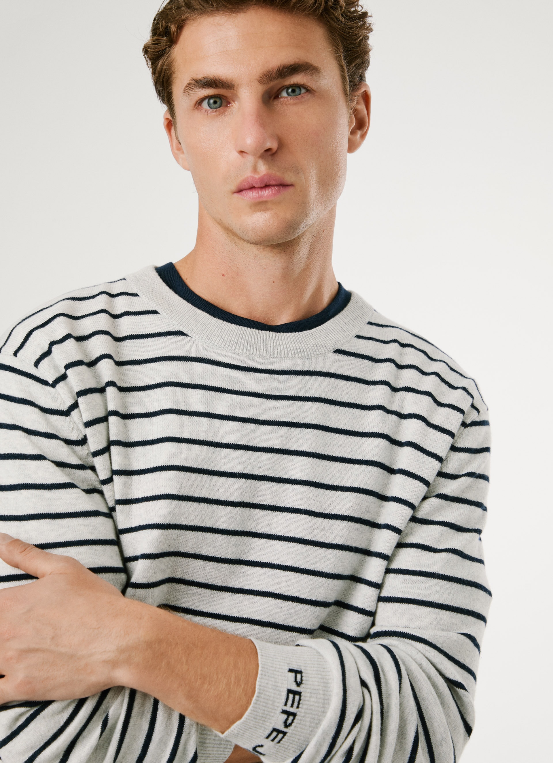 Pepe Jeans Rundhalspullover »ANDRE STRIPES«, mit Kaschmir-Anteil, gestreift