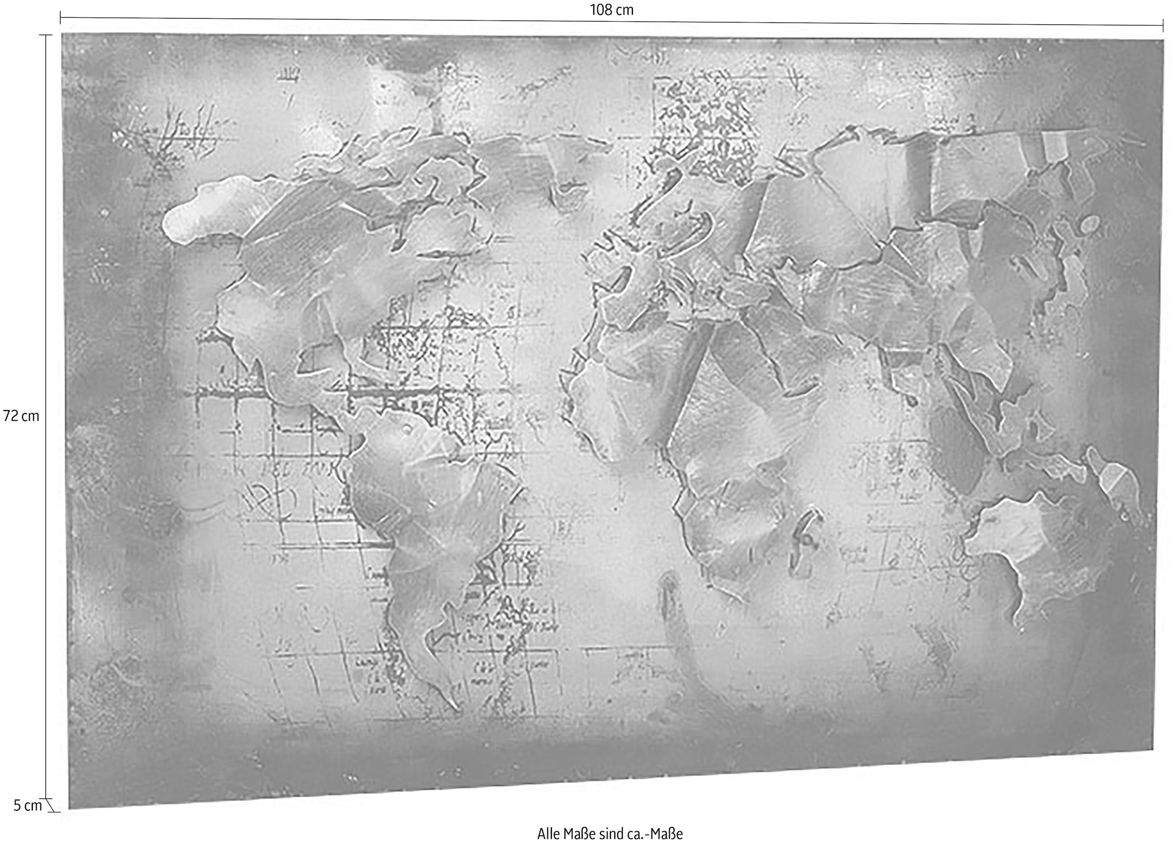 locker Metallbild | Weltkarte Jelmoli-Versand WELTKARTE«, online »3D bestellen