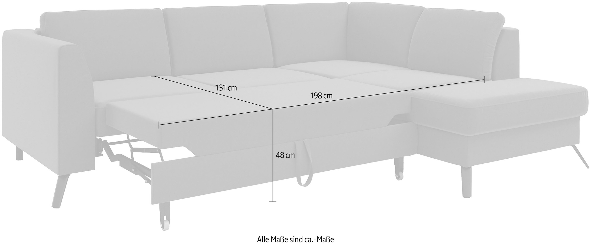 sit&more Ecksofa »Olsen L-Form«, inklusive Sitztiefenverstellung, wahlweise mit Bettfunktion, 15cm hoch