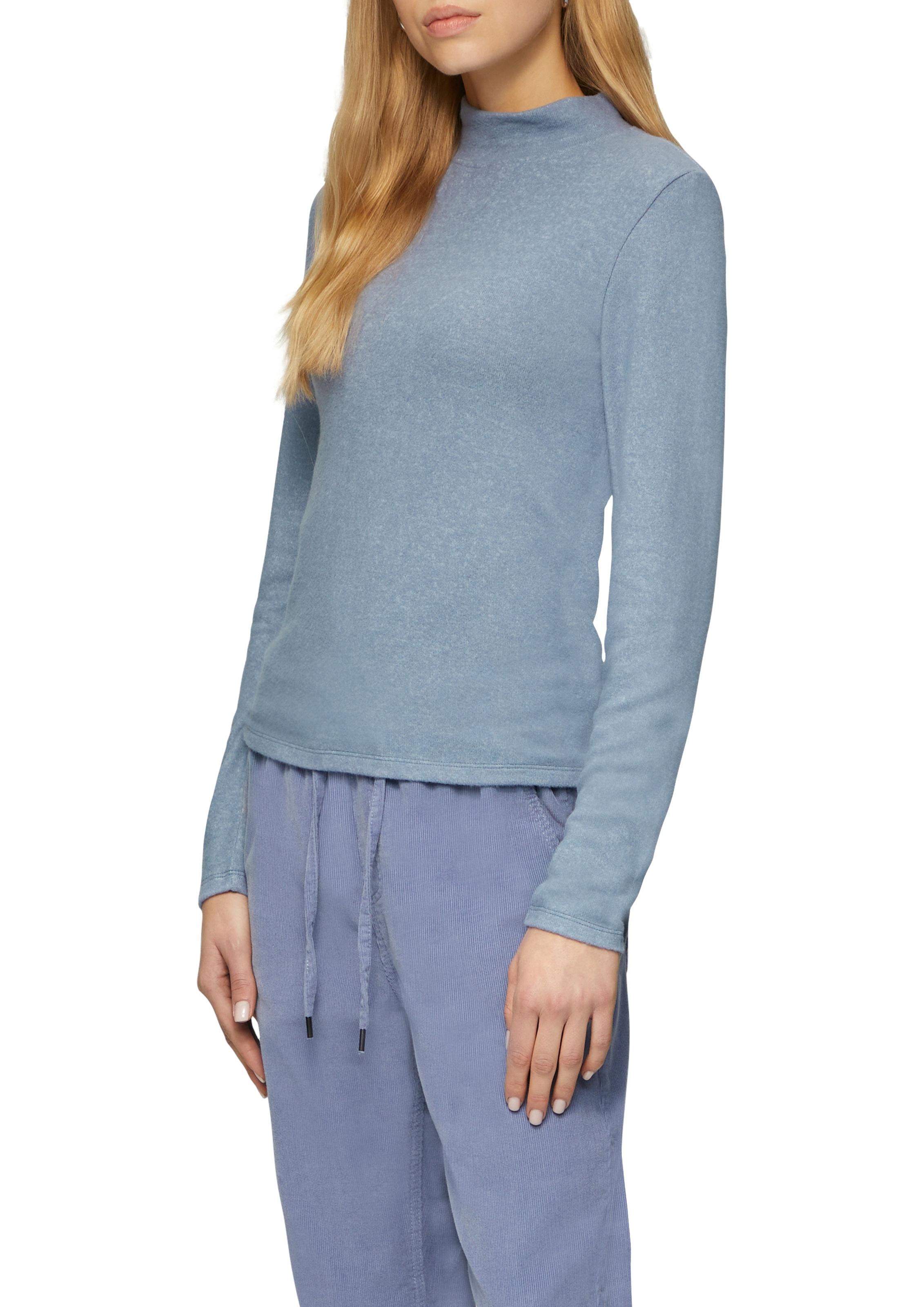 QS Langarmshirt aus aufgerautem Jersey Material
