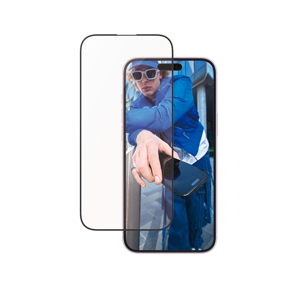 PanzerGlass Displayschutzglas »Aluminum Frame Screen Protection«, für Apple iPhone 16 Plus-Apple iPhone 15 Plus, Displayschutzfolie, Schutzfolie, Bildschirmschutz, kratz- & stossfest