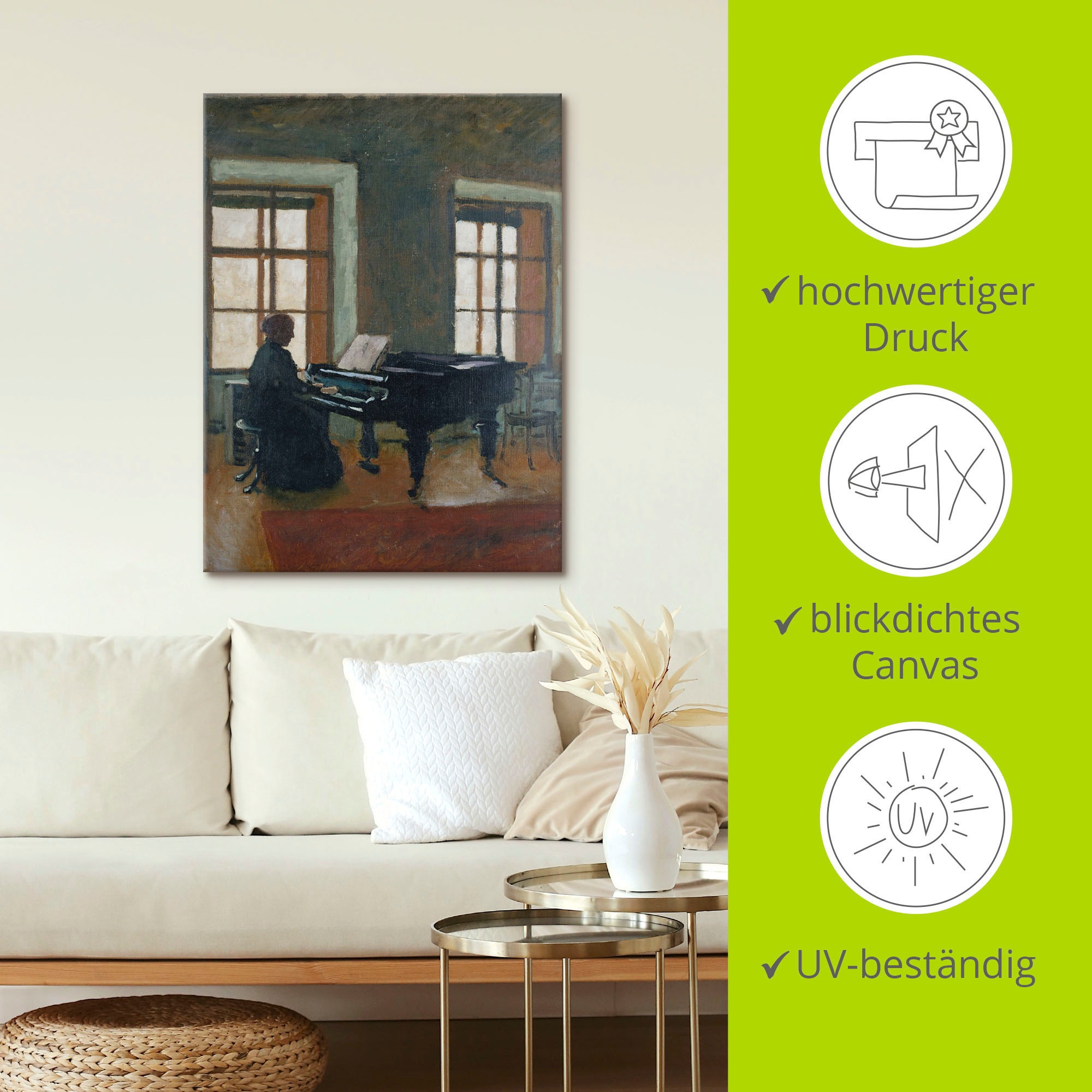 Artland Wandbild »Am Klavier. 1910«, Instrumente, (1 St.), als Leinwandbild, Poster in verschied. Grössen
